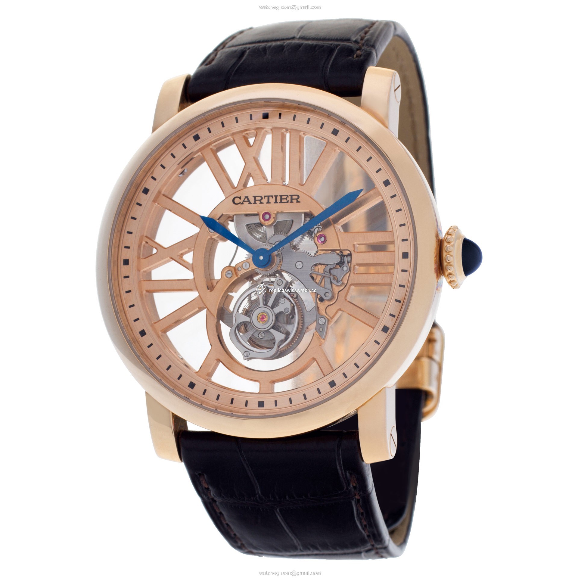 Cartier W1580046 Tourbillon Manual Male 18k rose gold Replica