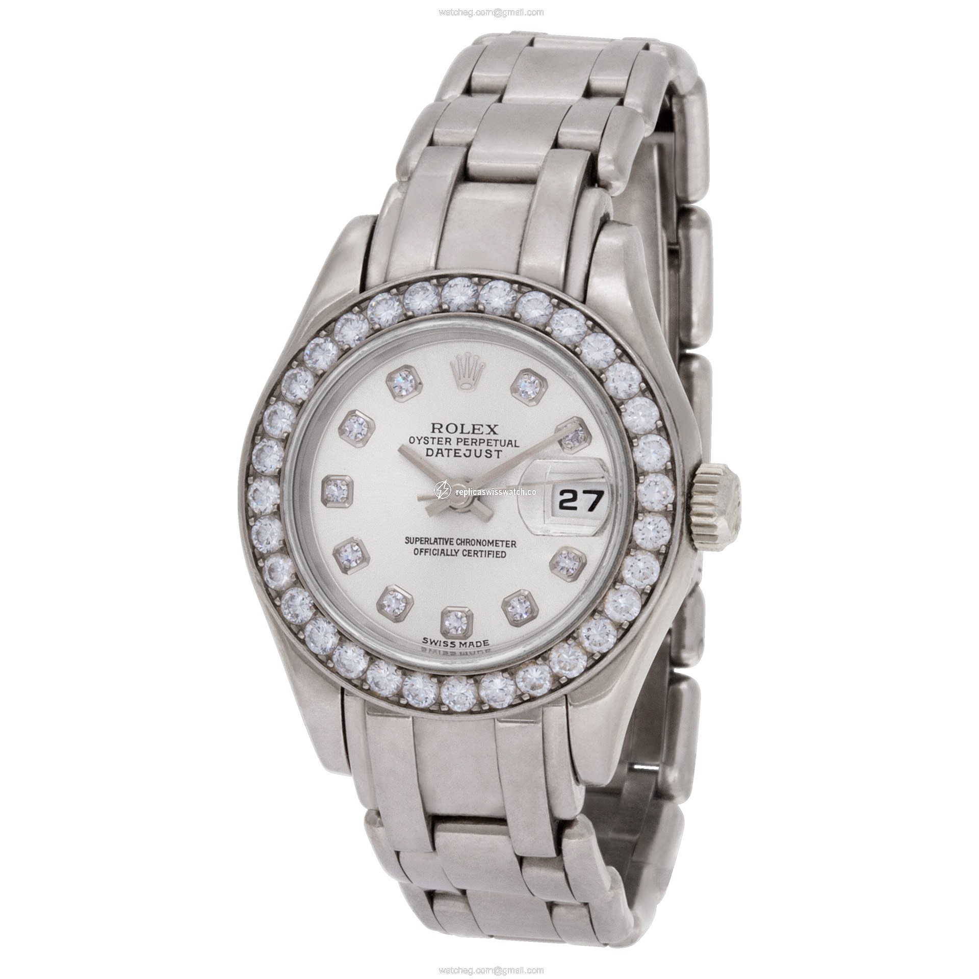 Rolex 69299 Pearlmaster Automatic Female 18k White Gold Replica