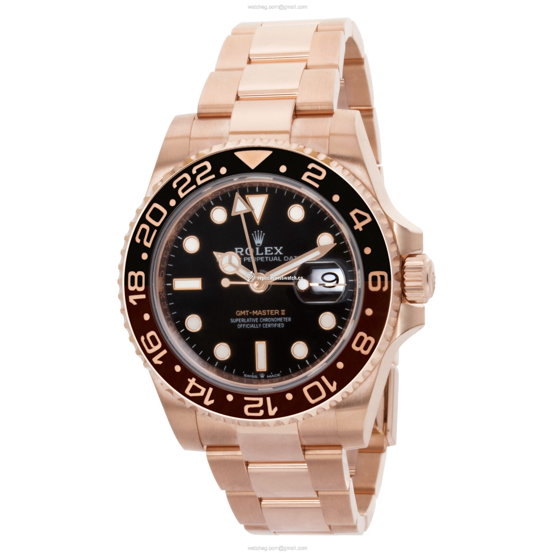 Rolex 126715chnr GMT-Master II Automatic Male 18k rose gold Replica