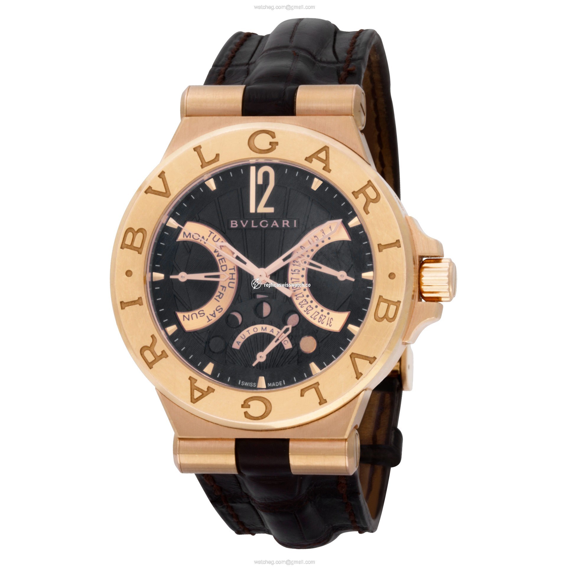 Bvlgari DGP42GMP Diagono Automatic Male 18k Pink Gold Replica