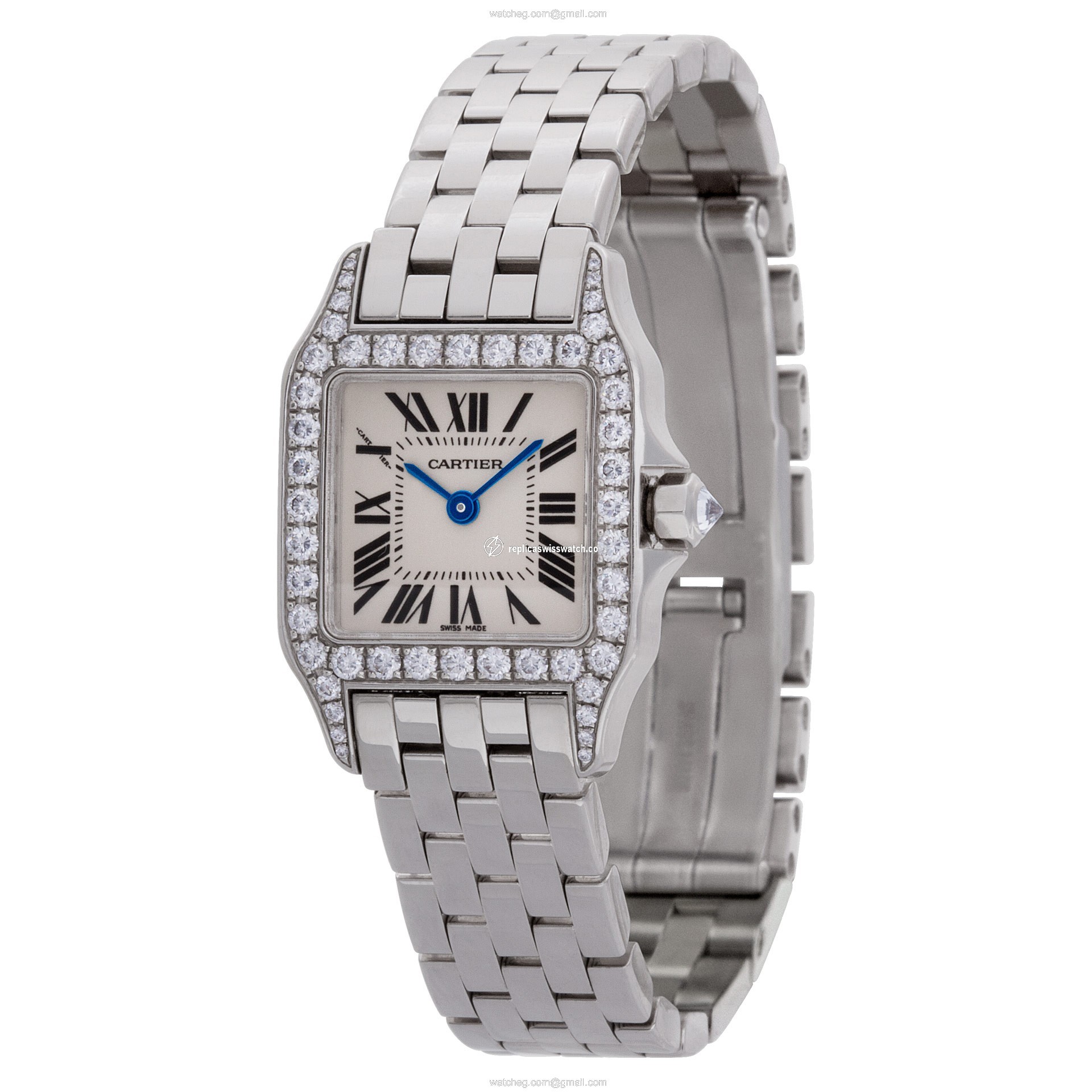 Cartier WF9003Y8 Santos Demoiselle Quartz Female 18k White Gold Replica