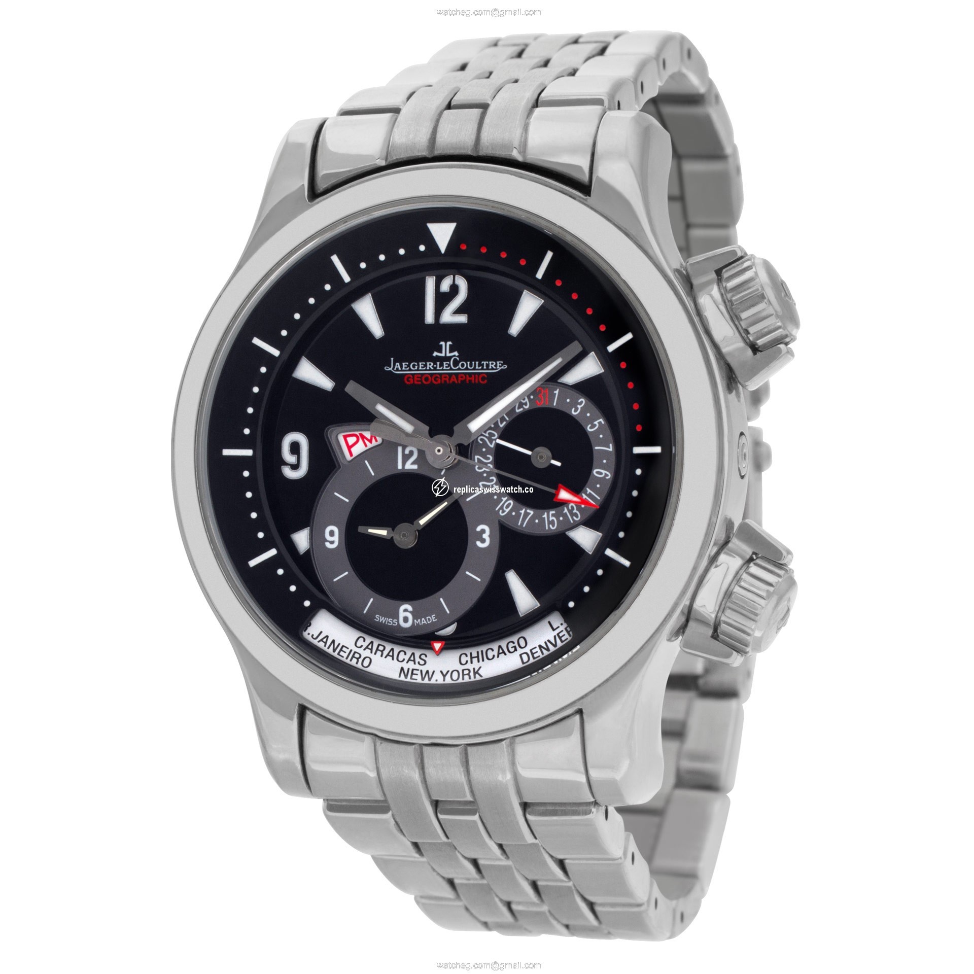 Jaeger LeCoultre Q1718470/4577 Geographic Automatic Male Stainless Steel Replica