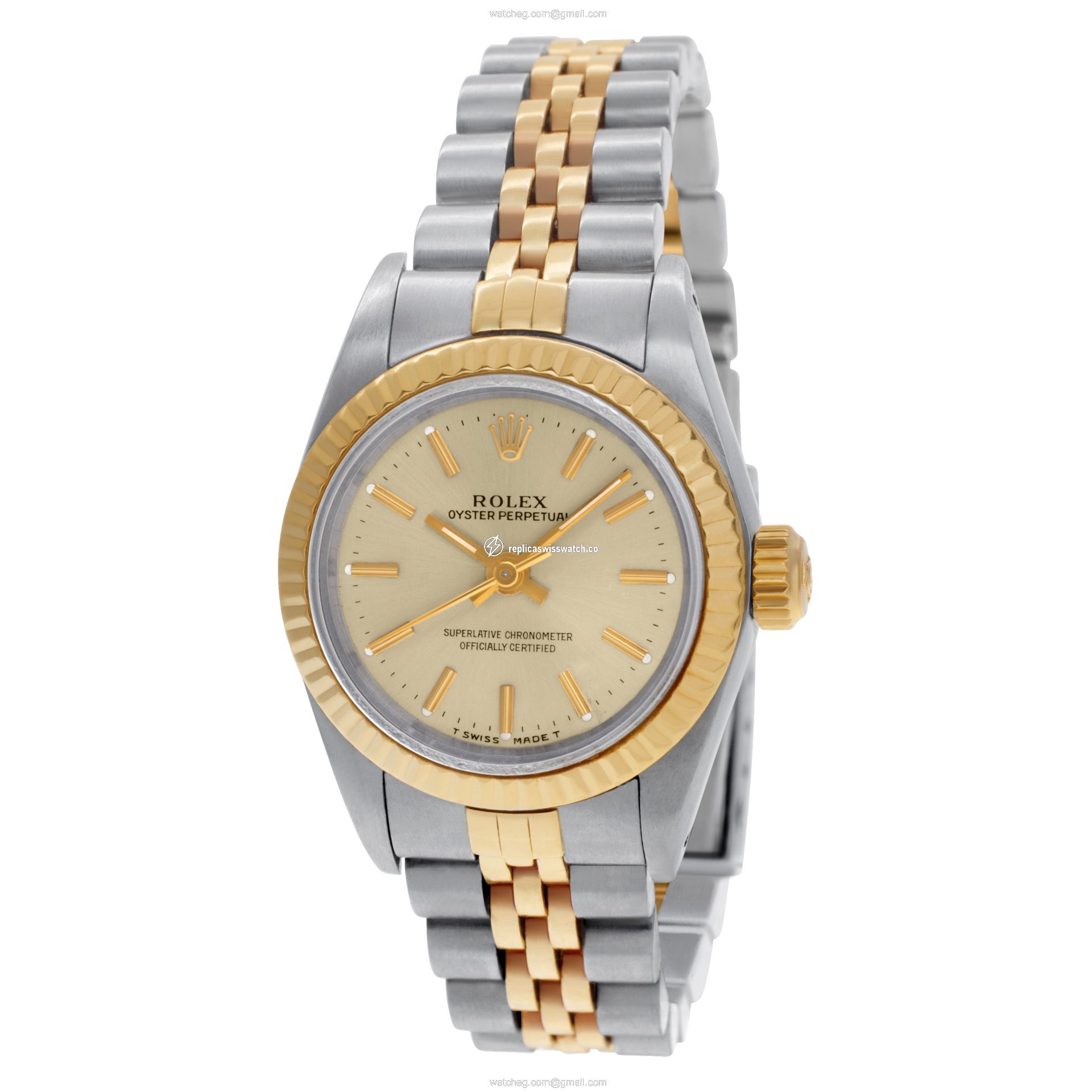 Rolex 67193 Oyster Perpetual Automatic Female 18k gold & Stainless Steel Replica