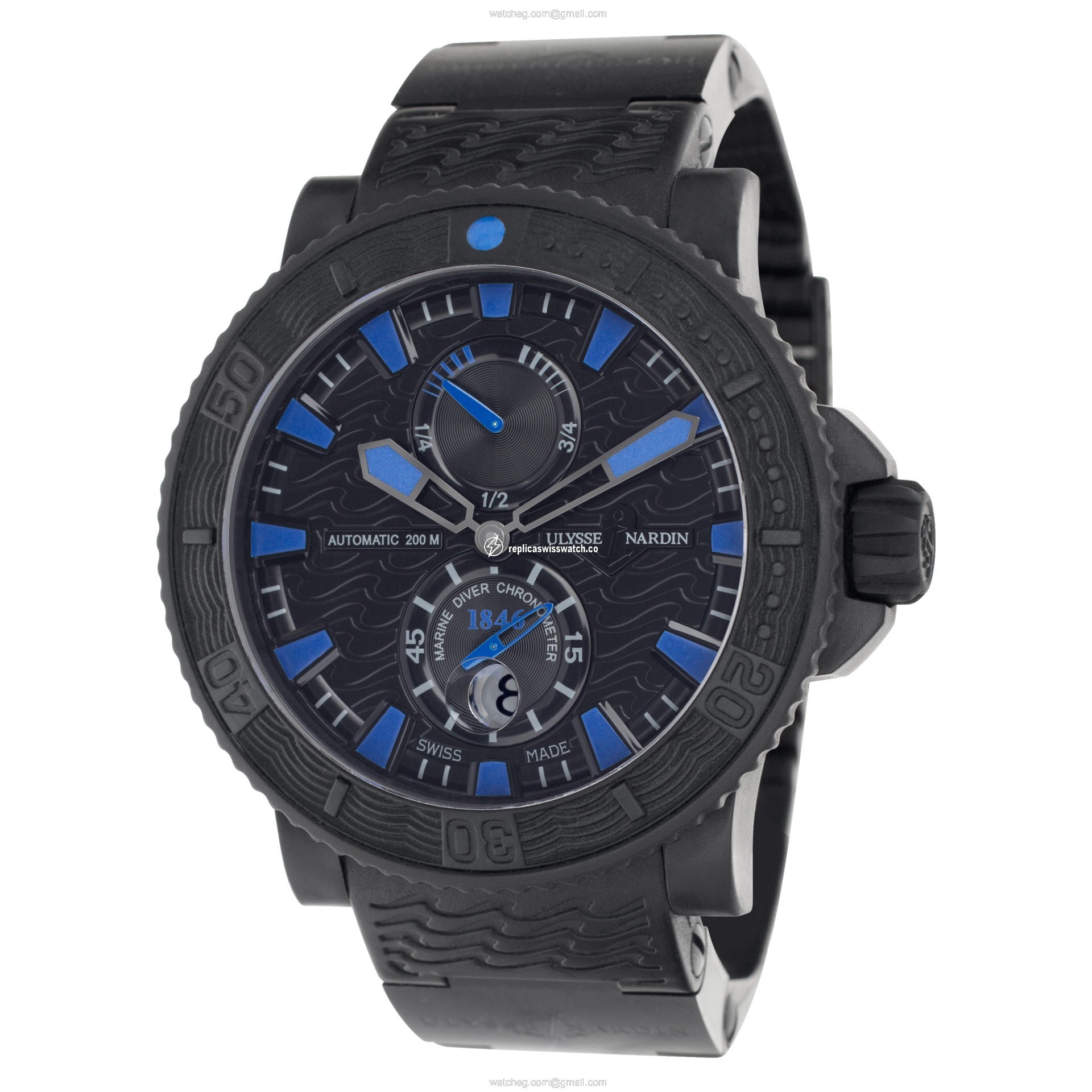 Ulysse Nardin 263-92-3C/923 Maxi Marine Automatic Male Stainless Steel & Rubber Replica