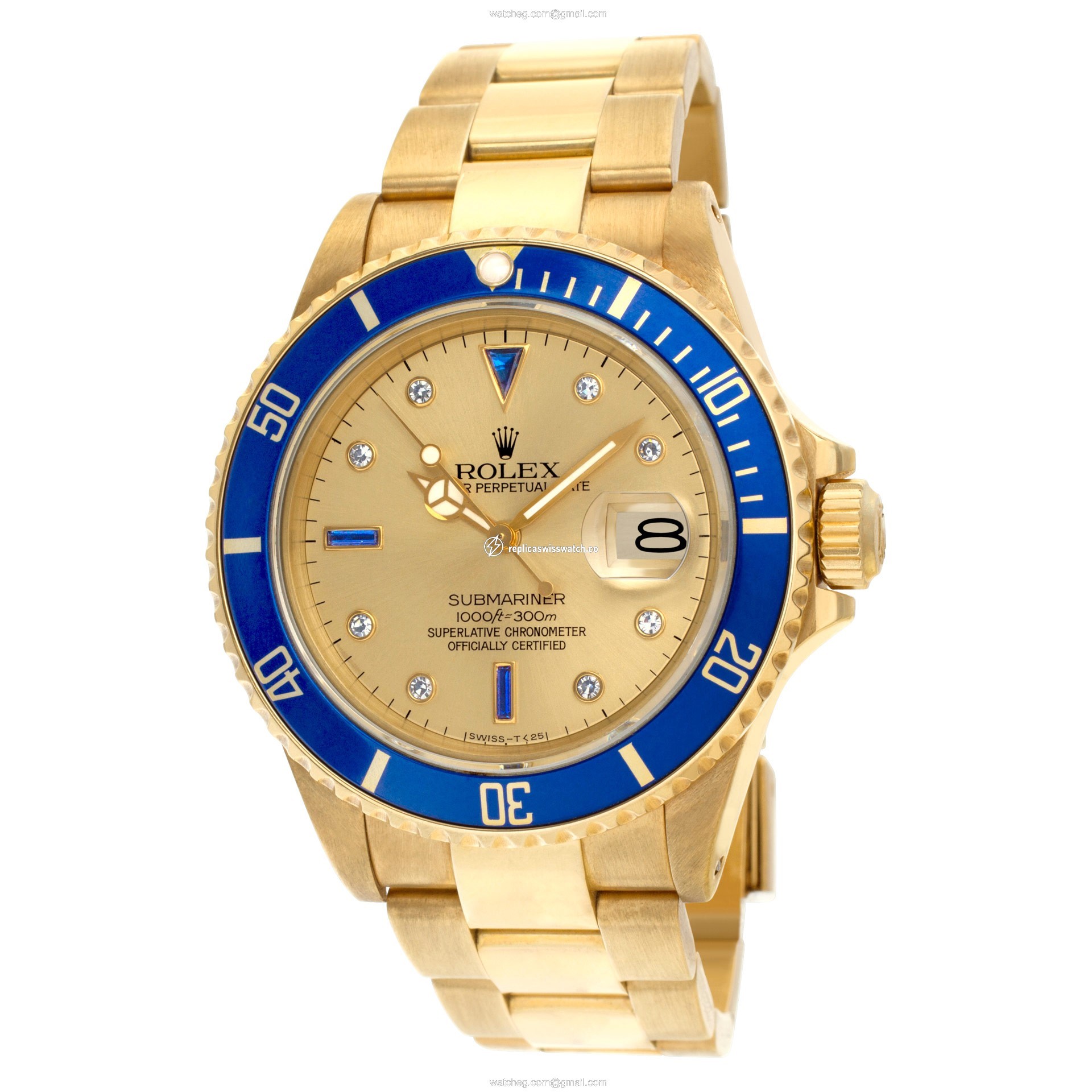 Rolex 16808 Submariner Automatic Male 18k yellow gold Replica