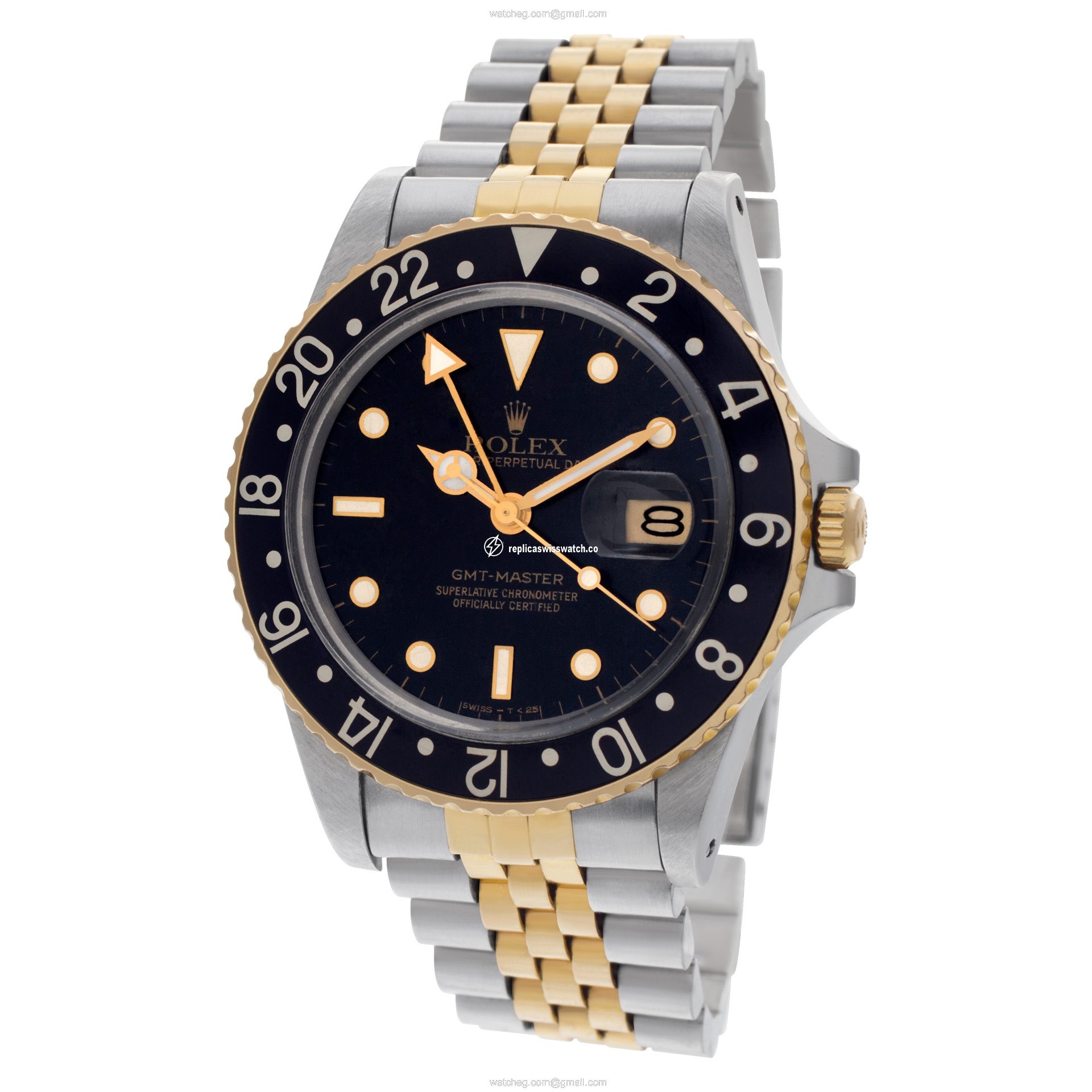 Rolex 16753 GMT-Master Automatic Male 18k gold & Stainless Steel Replica
