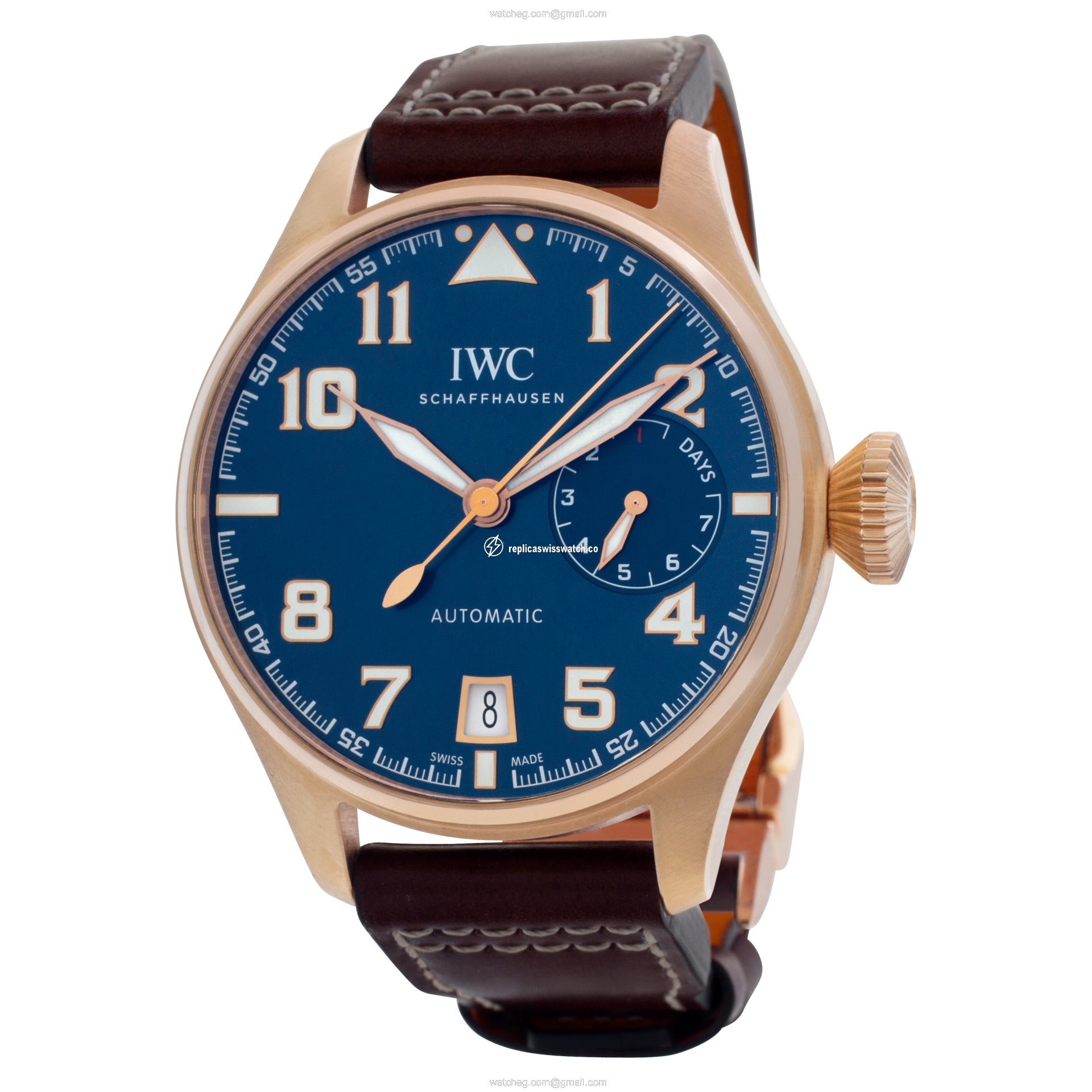 IWC IW500909 Big Pilot Saint Exupery Automatic Male 18k rose gold Replica