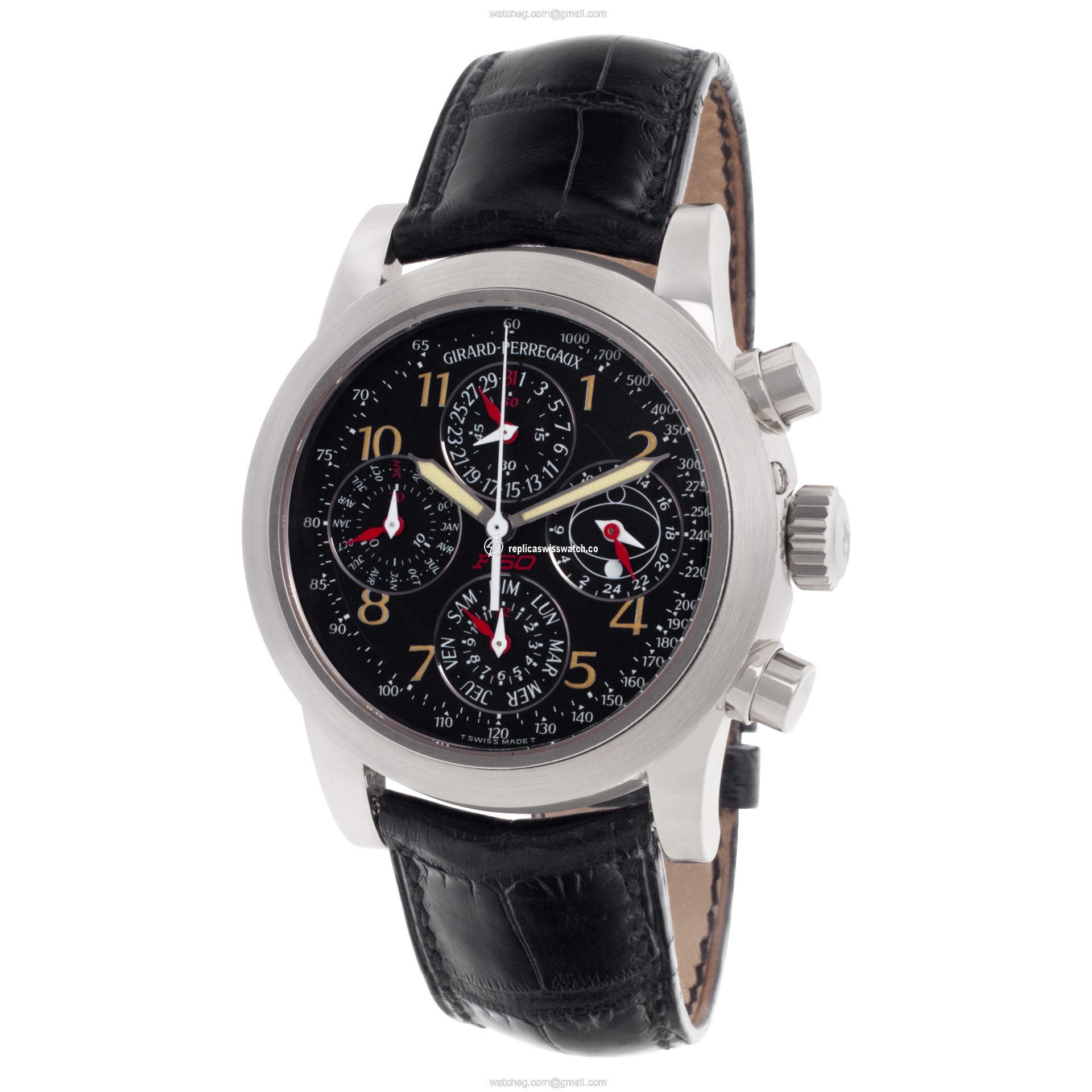 Girard Perregaux 9025 Perpetual Calendar Automatic Unisex 18k White Gold Replica