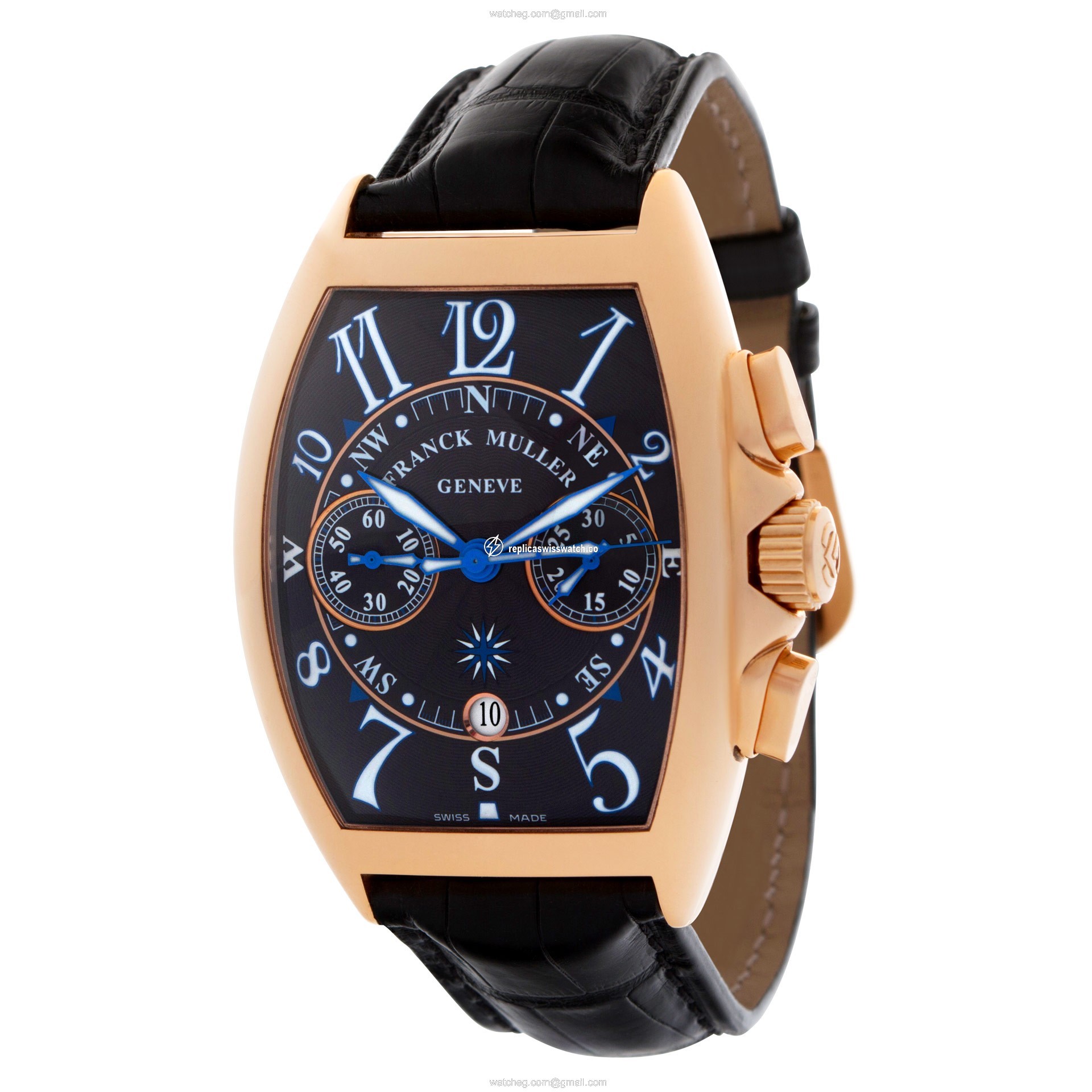 Franck Muller 8080 CC AT Curvex Automatic Male 18k Pink Gold Replica