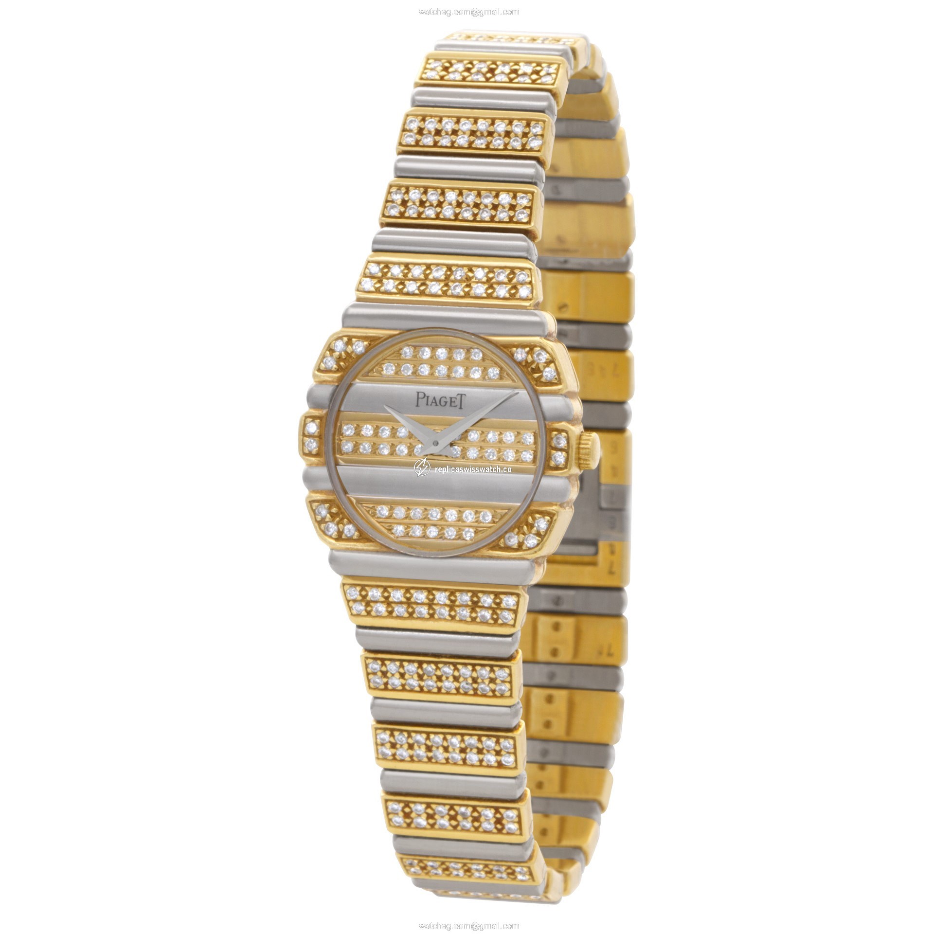Piaget 861 C 725 Polo Quartz Female 18k White & Yellow Gold Replica