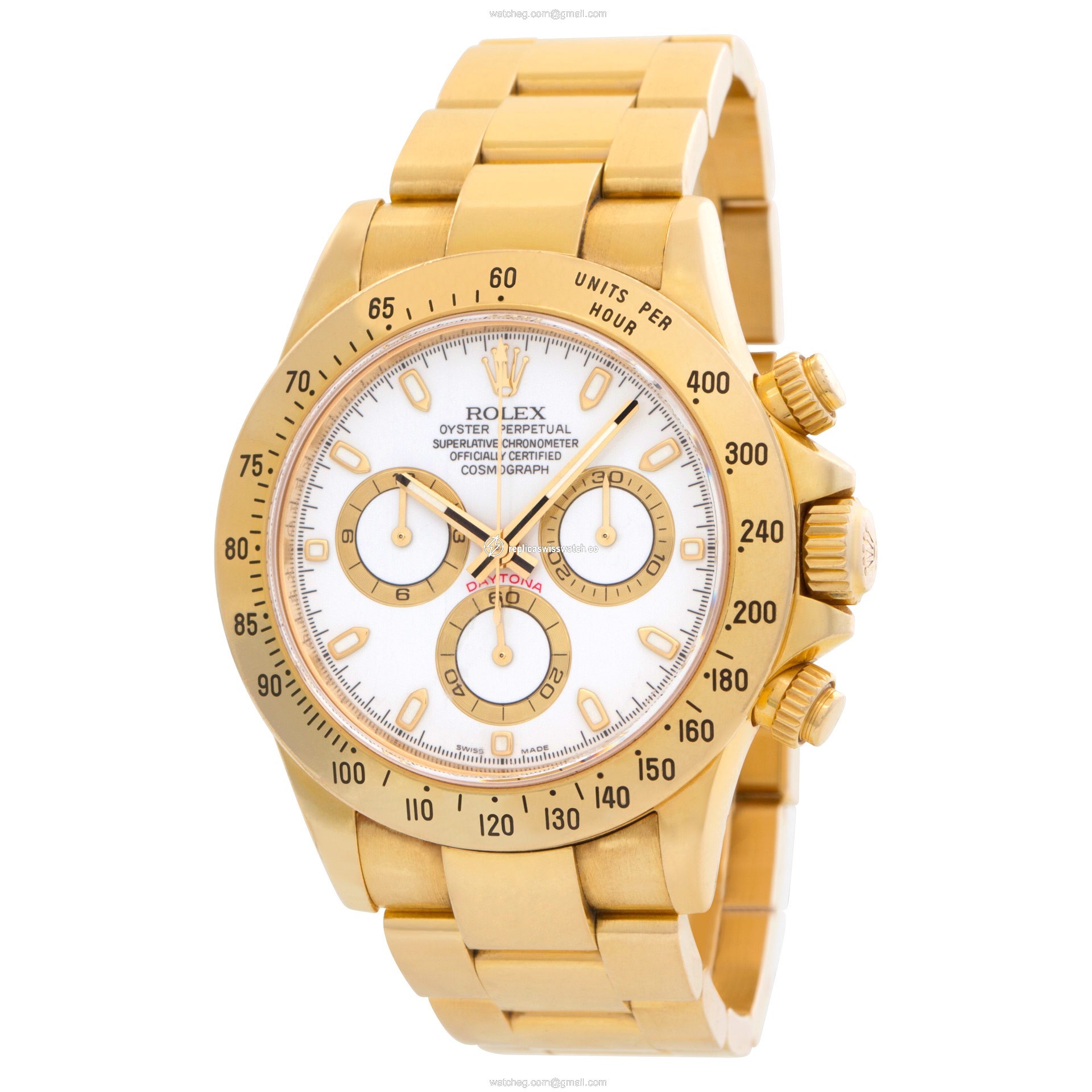 Rolex 116528 Daytona Automatic Unisex 18k yellow gold Replica