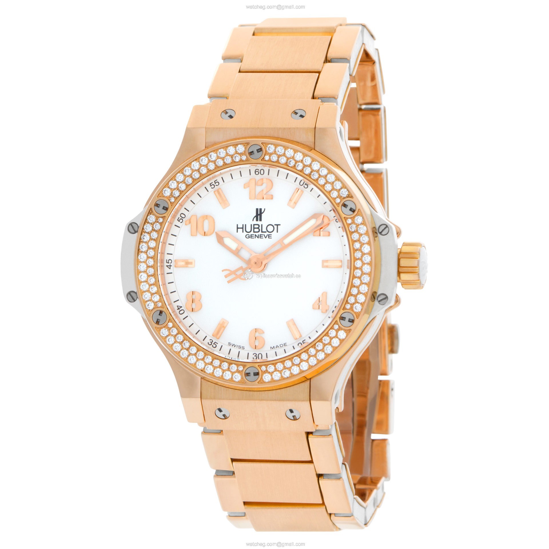 Hublot 361.PE.2010.PE.1104 Big Bang Quartz Unisex 18k rose gold and white resin Replica