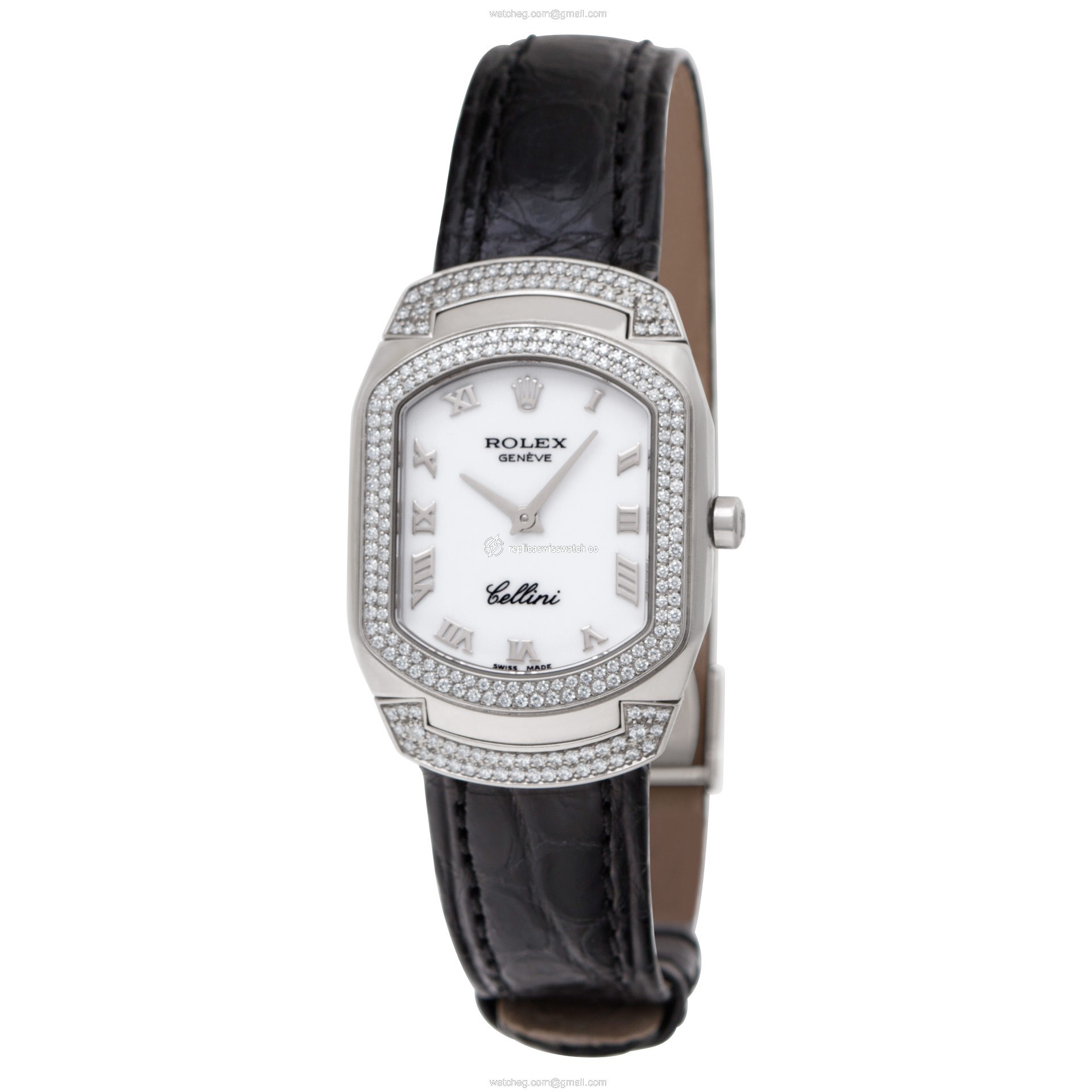 Rolex 6693 Cellini Quartz Female 18k White Gold Replica
