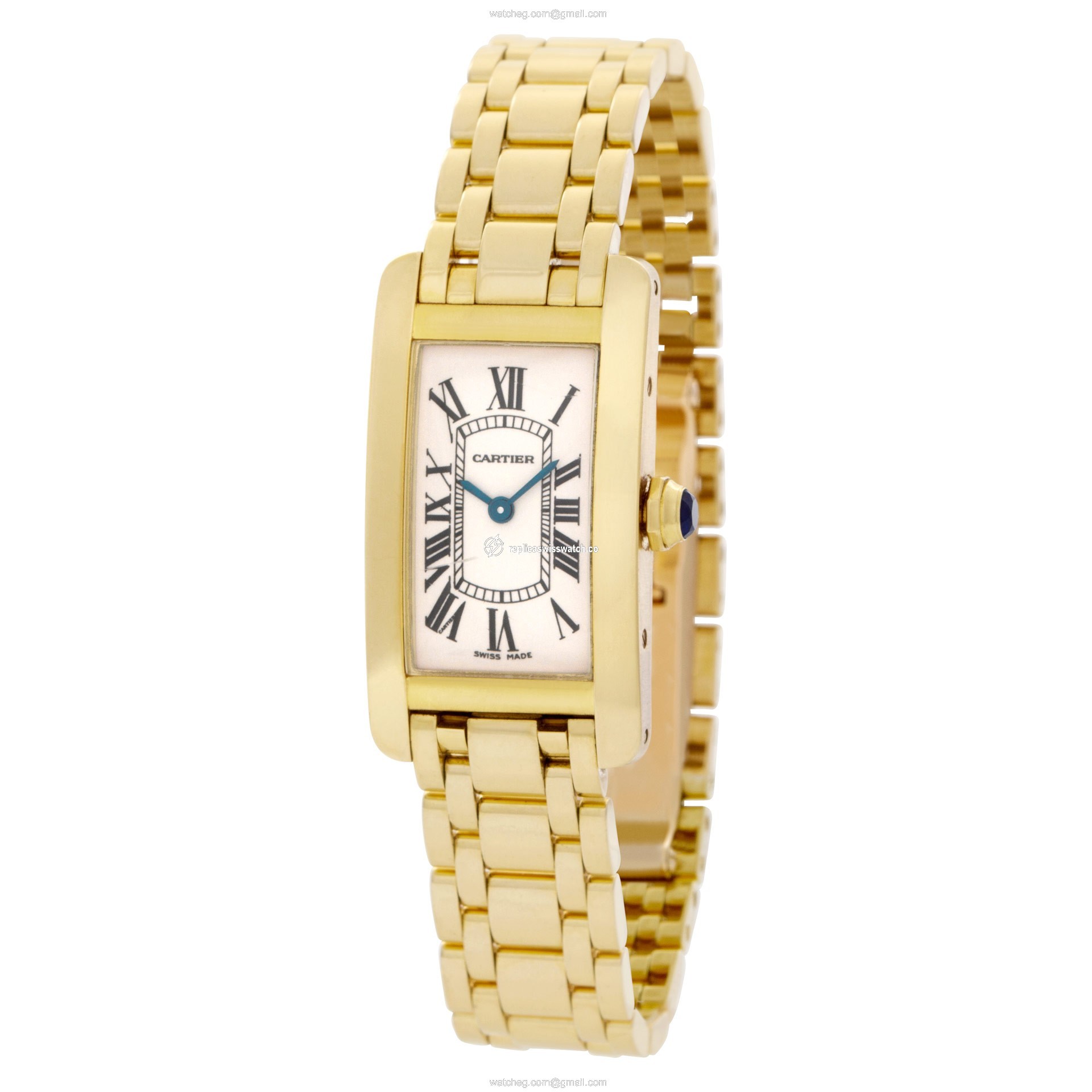 Cartier W26015K2 Tank Americaine Quartz Female 18k yellow gold Replica