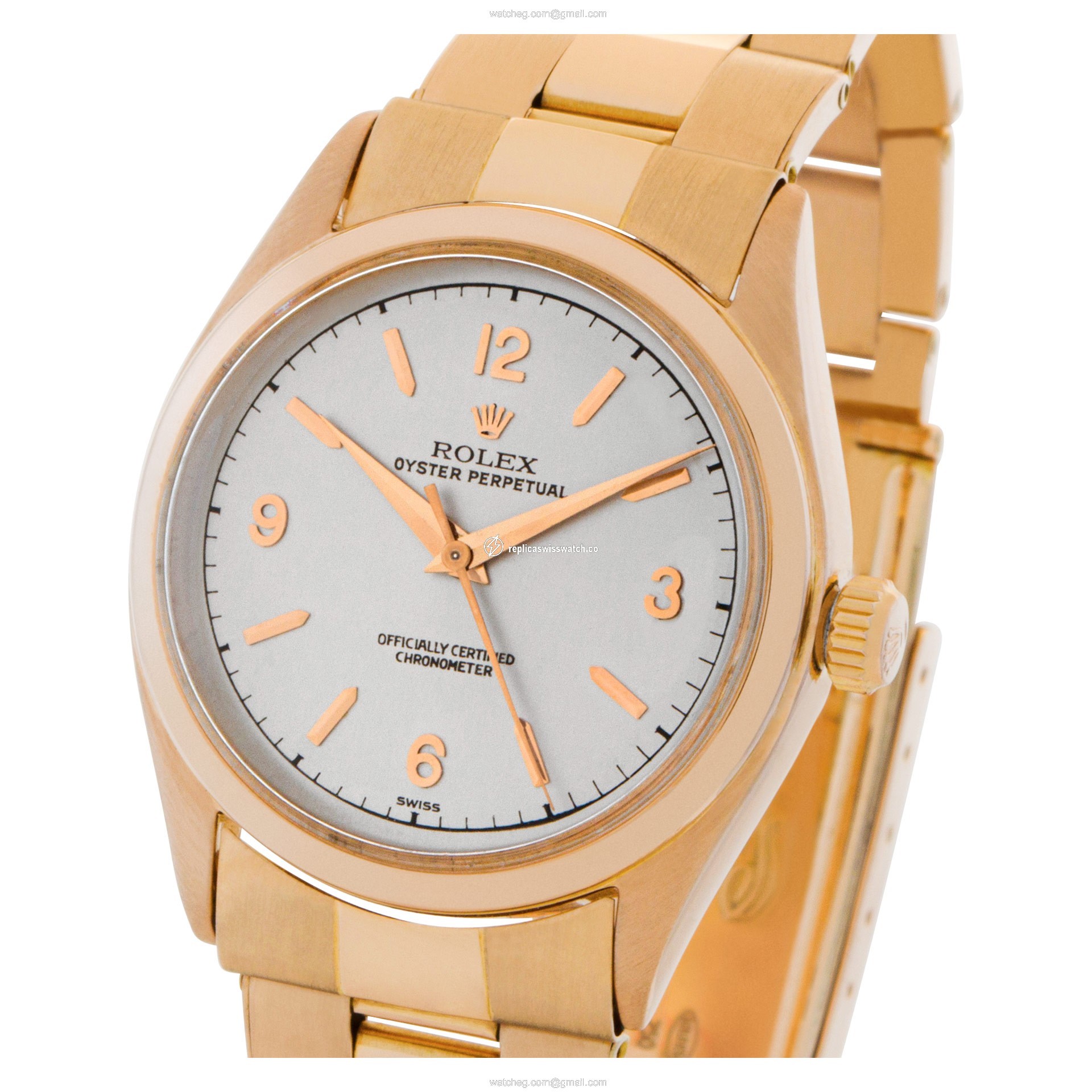 Rolex 6084 Oyster Perpetual Automatic Unisex 18k rose gold Replica