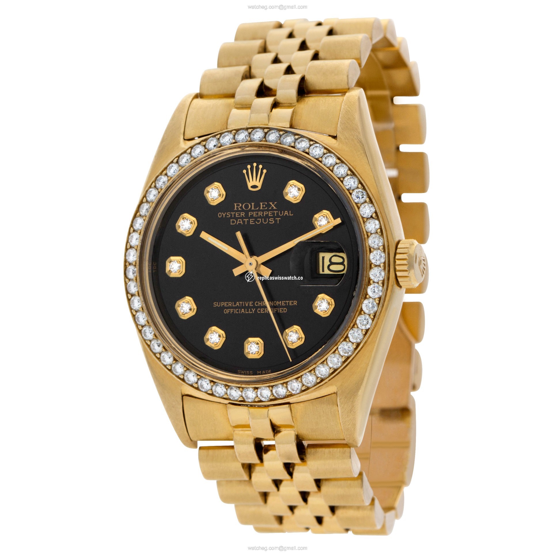 Rolex 1625 Datejust Automatic Unisex 18k yellow gold Replica