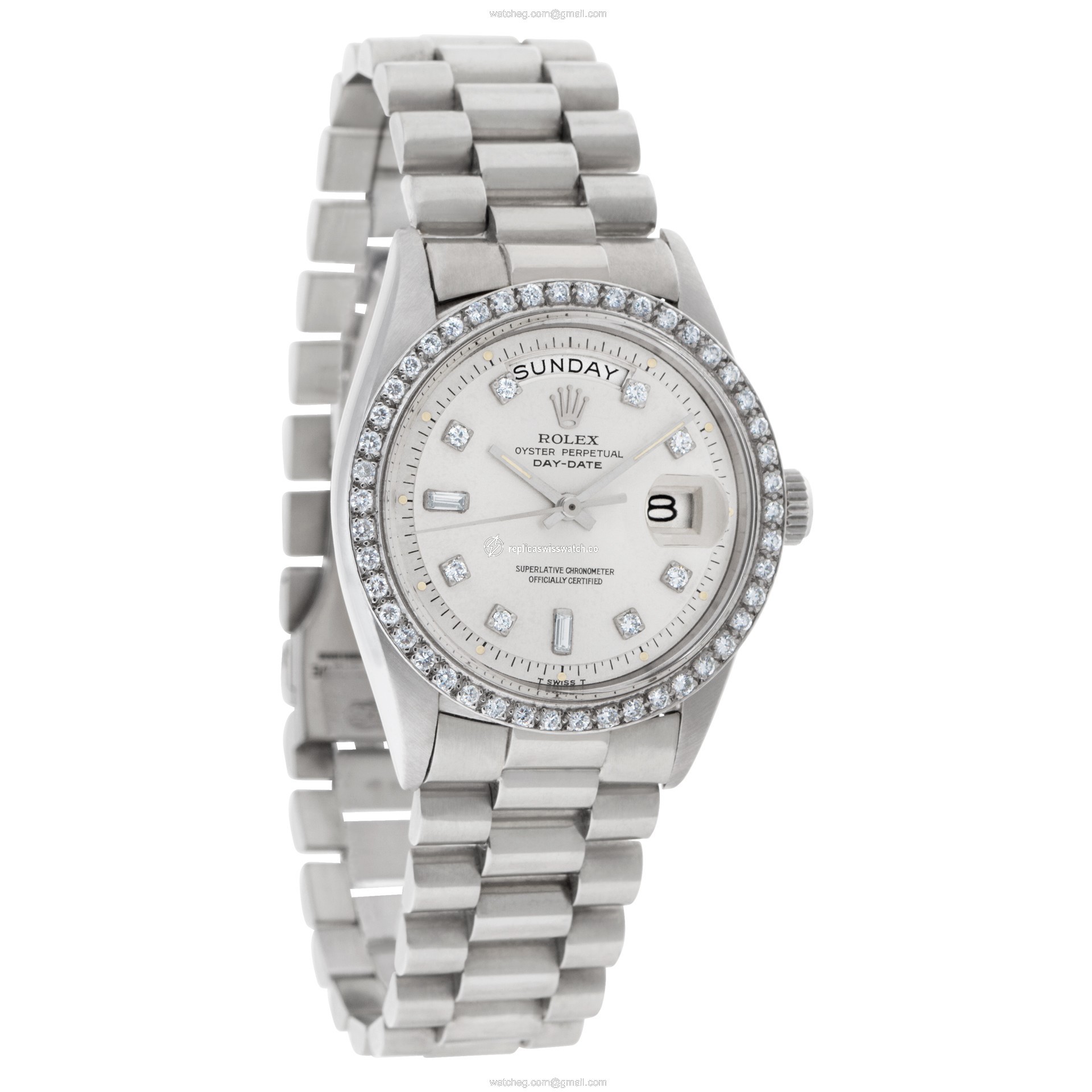 Rolex 1803 Day-Date Automatic Male 18k White Gold Replica