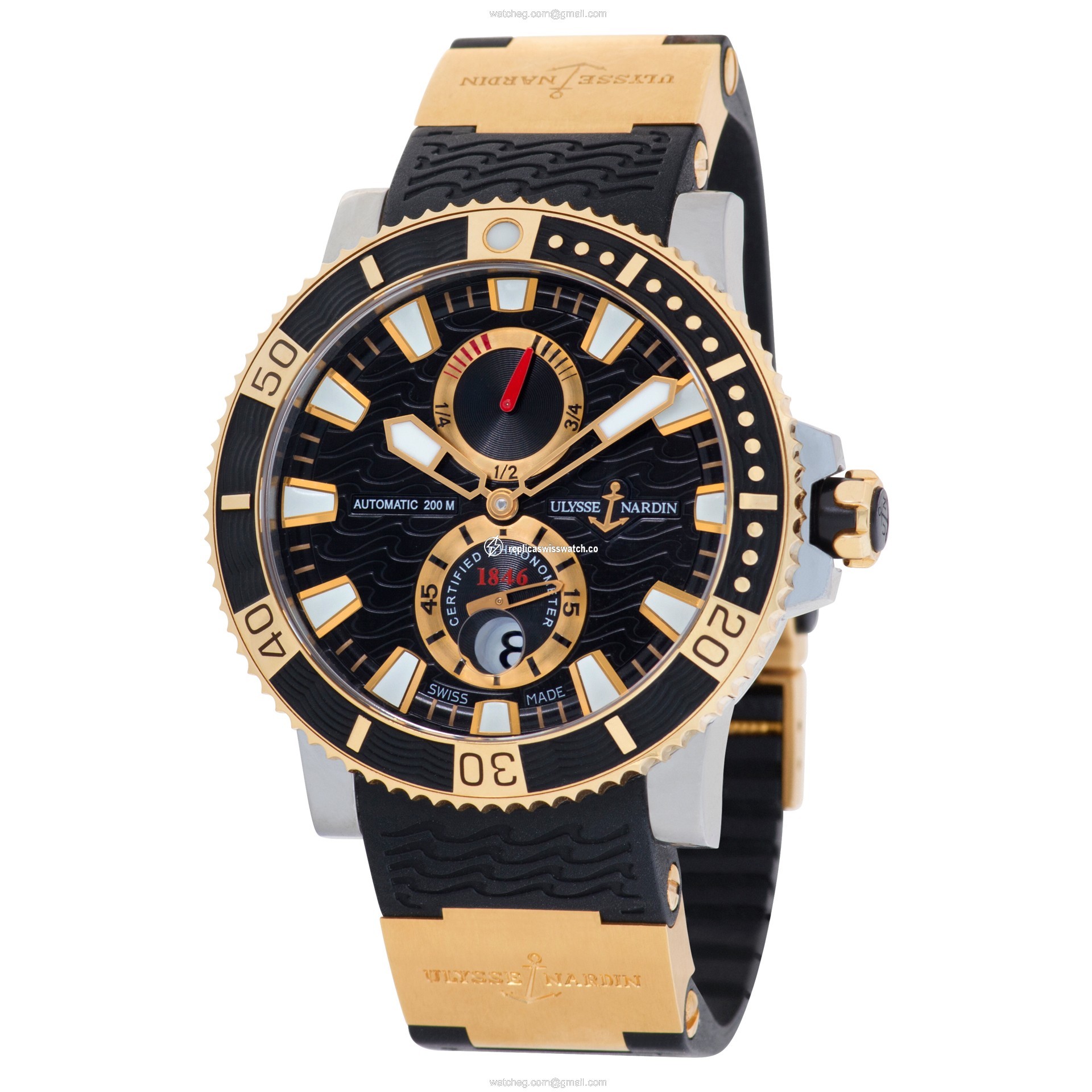 Ulysse Nardin 265-90 maxi diver Automatic Unisex 18k rose gold & titanium Replica