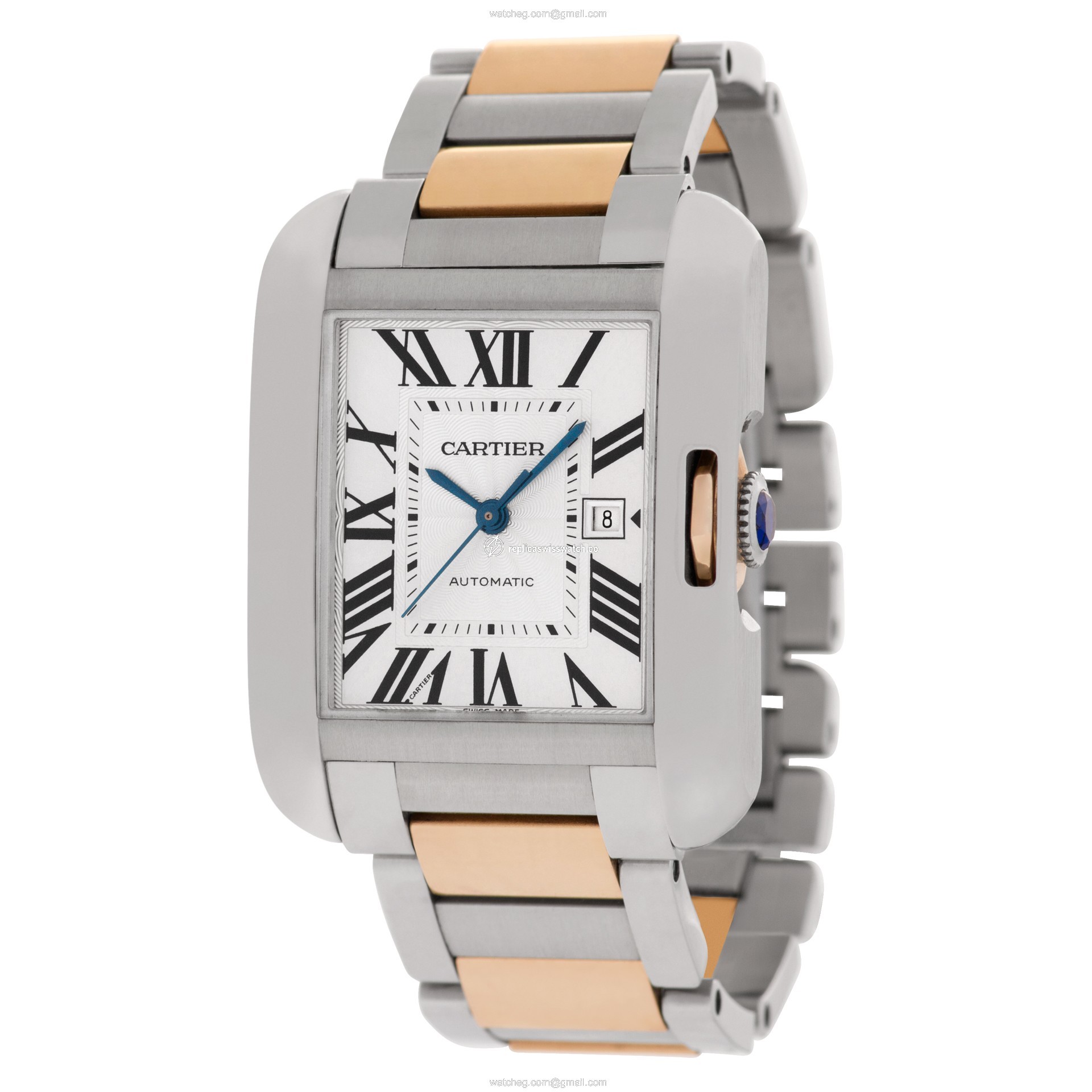 Cartier W5310037 Tank Anglaise Automatic Unisex 18k rose gold & stainless steel Replica