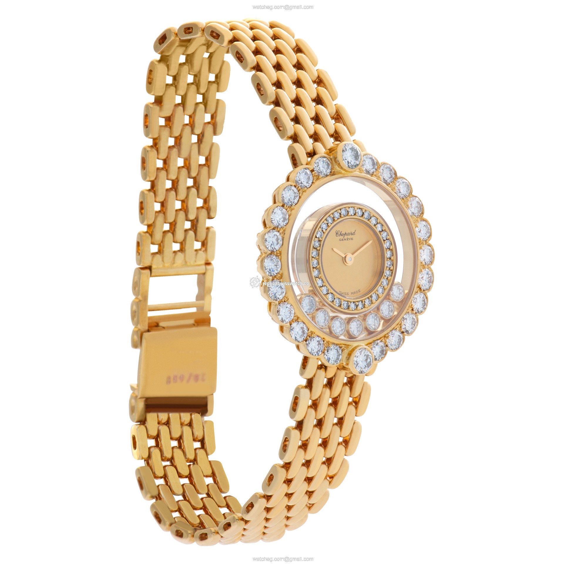 Chopard 204180-0001 Happy Diamond Quartz Female 18k yellow gold Replica