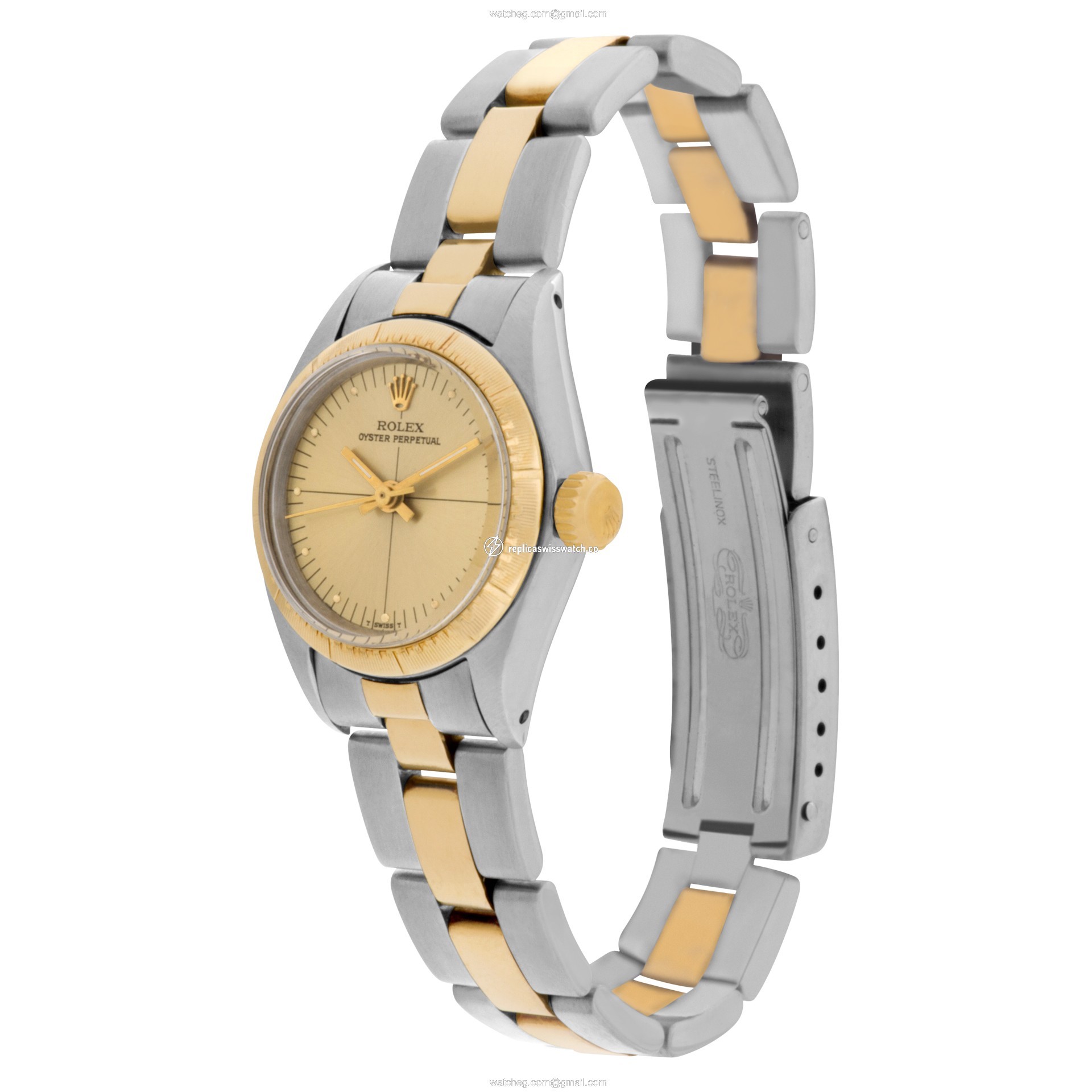 Rolex 6724 Oyster Perpetual Automatic Female 14k gold & Stainless Steel Replica