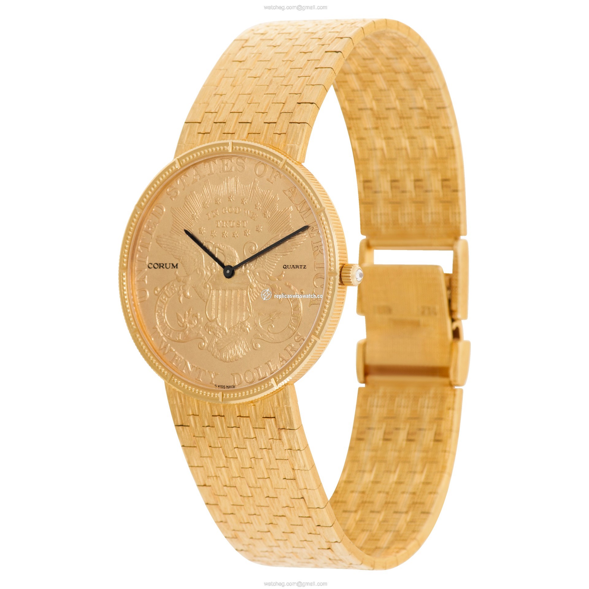 Corum Corum 2878 gold coin Quartz Male 18k yellow gold Replica