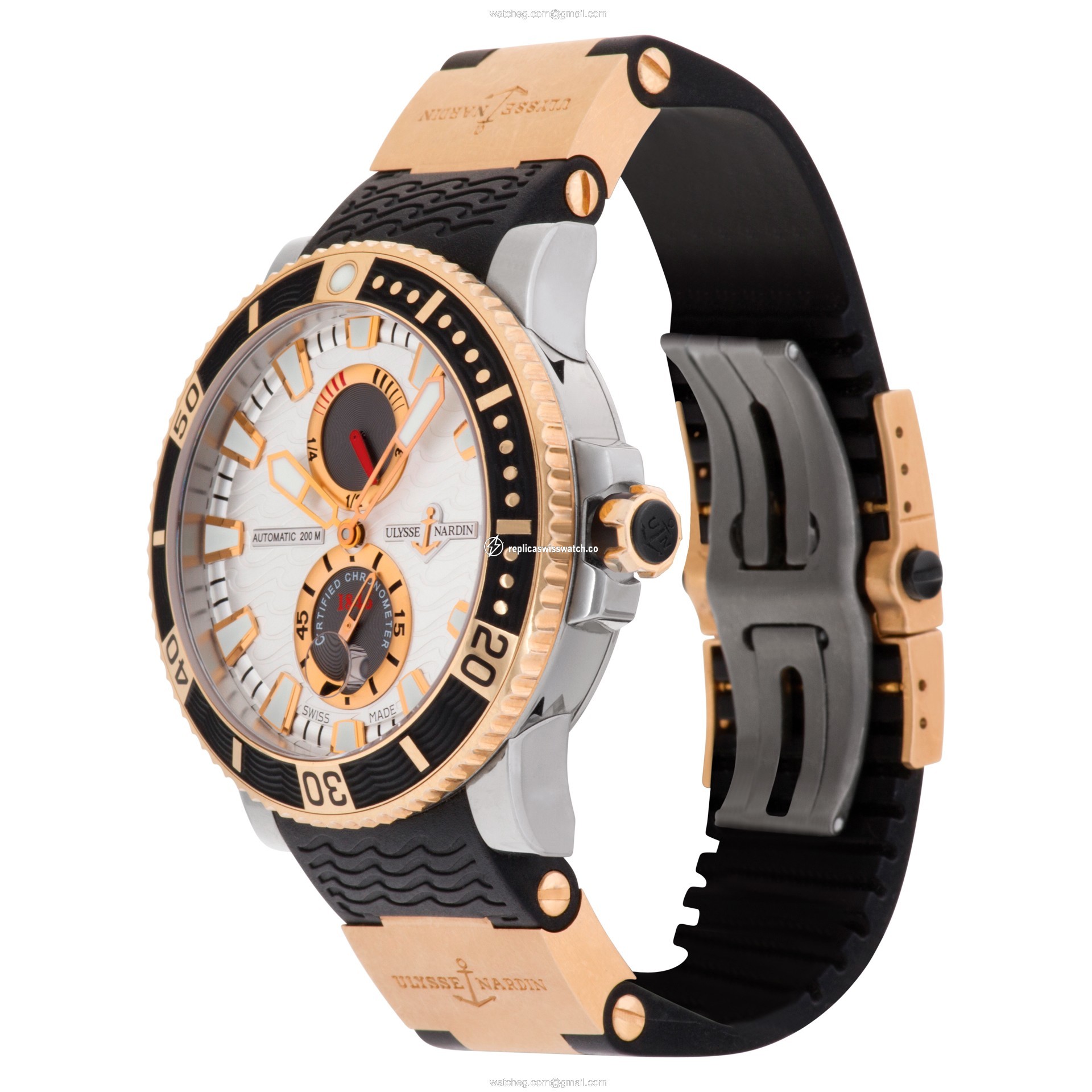 Ulysse Nardin 265-90 Maxi Marine Automatic Male 18k rose gold & titanium Replica