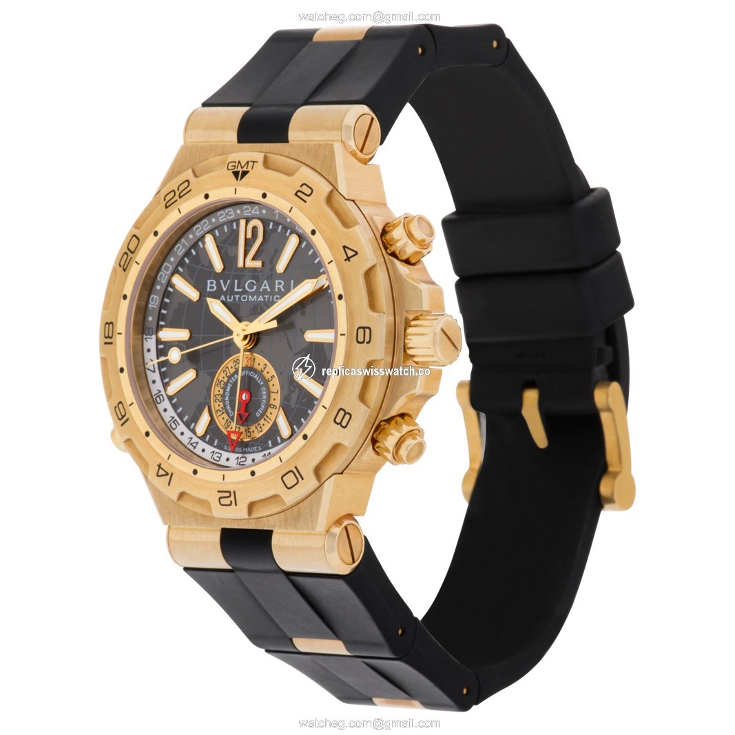 Bvlgari DP 42 G GMT Diagono Automatic Male 18k yellow gold Replica