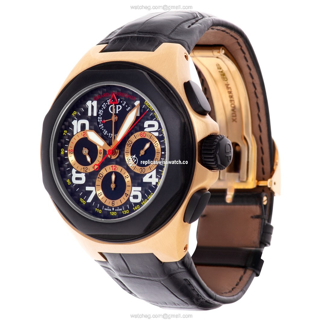 Girard Perregaux 8017862672SBB6B Laureato Automatic Male 18k rose gold Replica