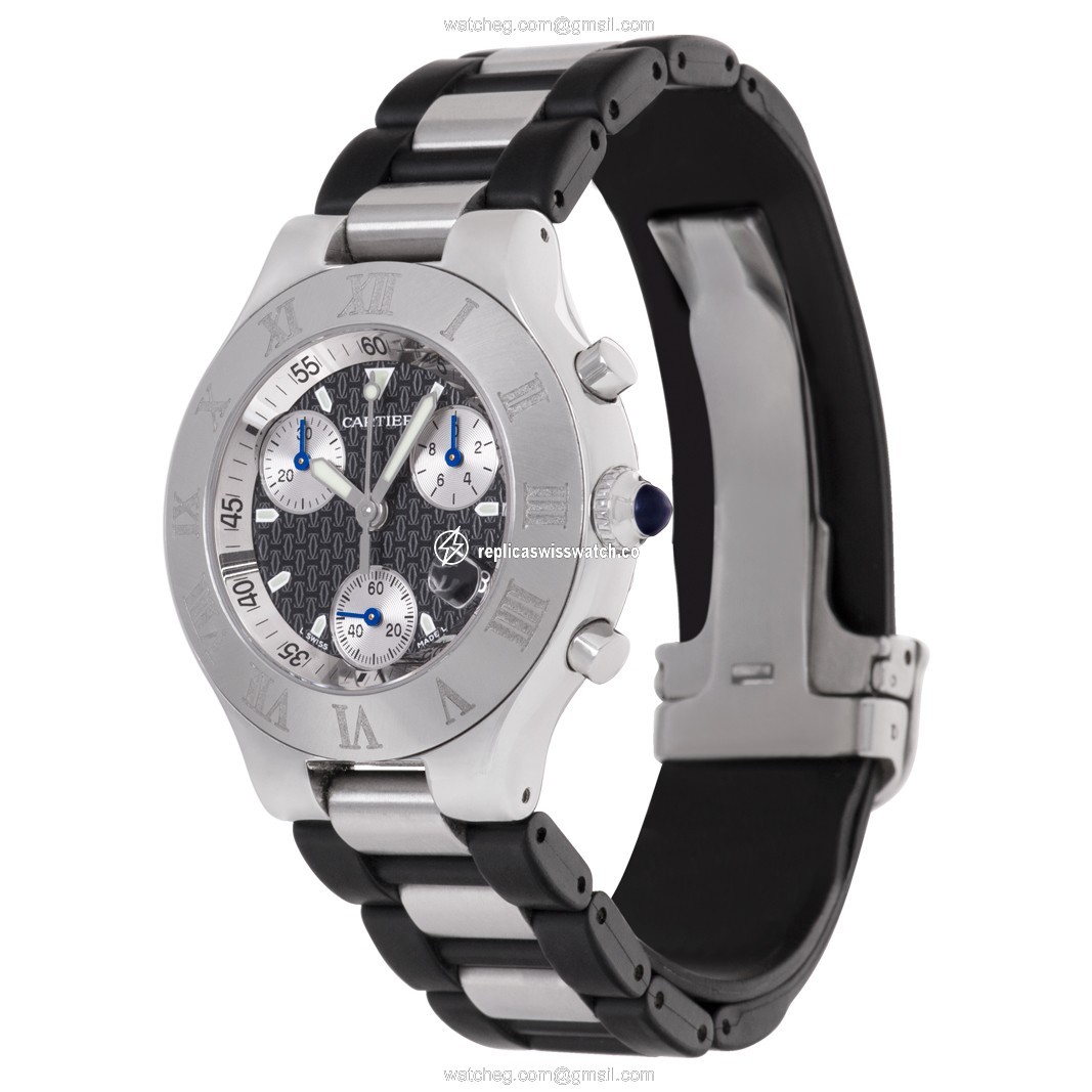 Cartier w10125U2 Chronoscaph 21 Quartz Unisex Stainless Steel Replica