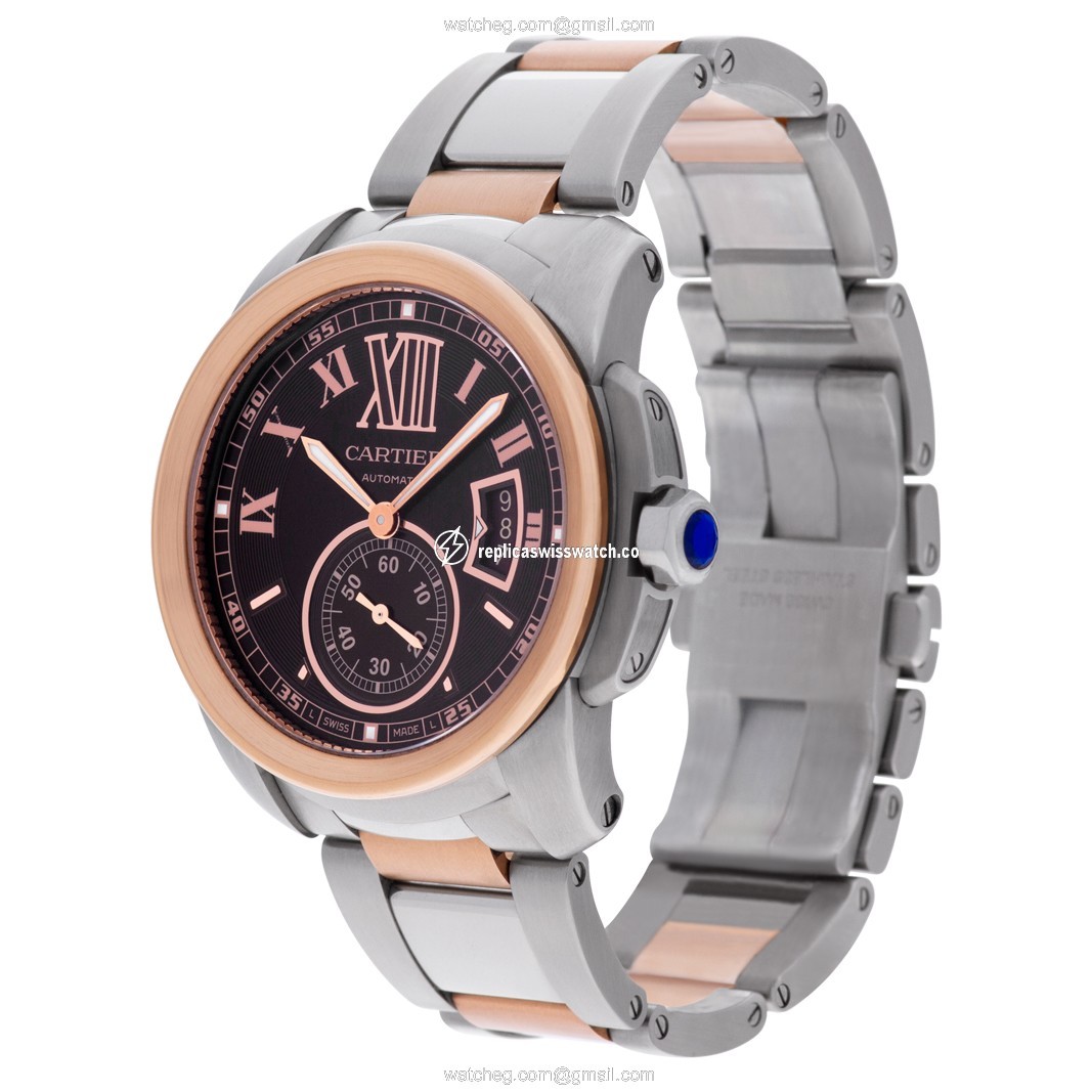 Cartier W7100050 Calibre Automatic Male 18k rose gold & stainless steel Replica