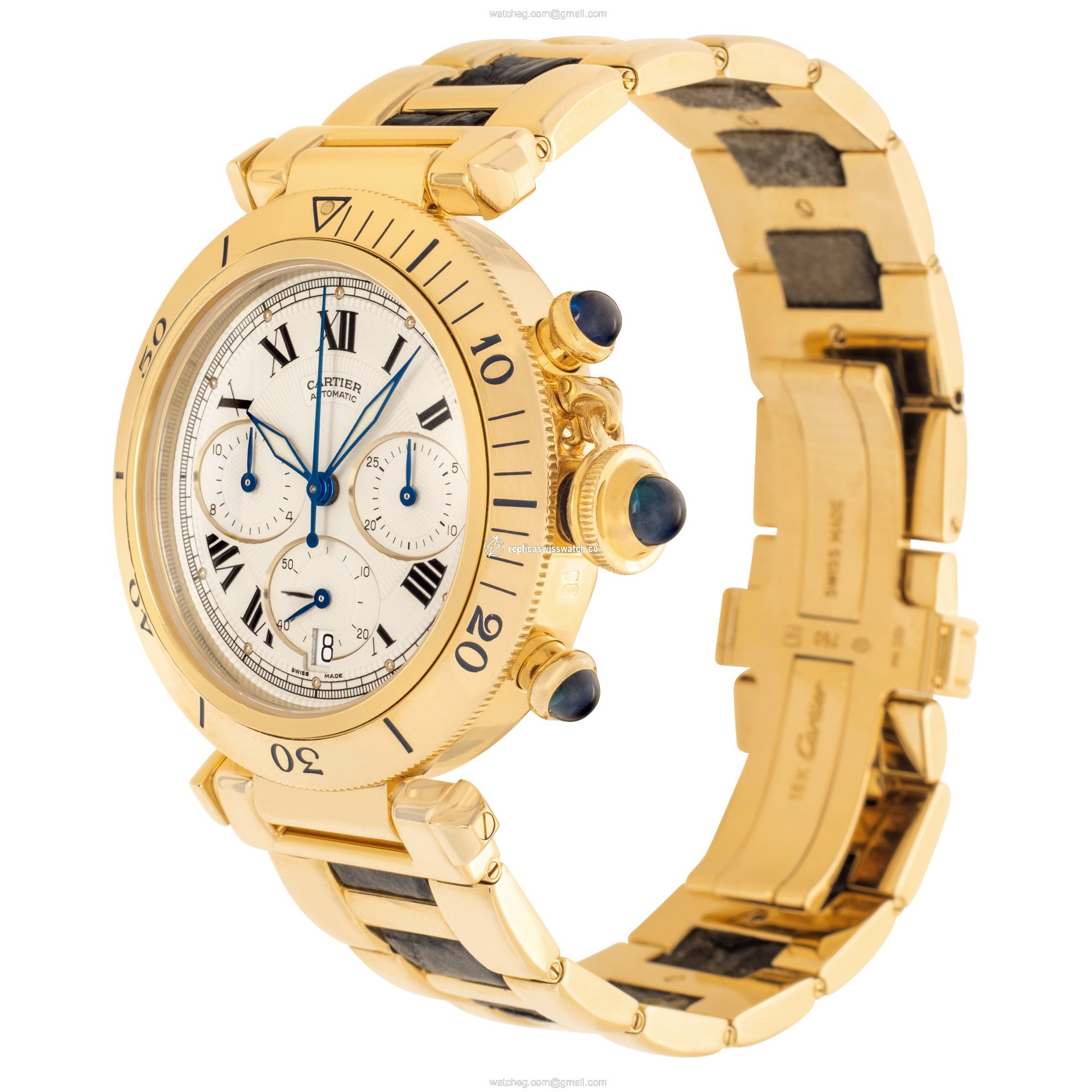 Cartier 2111 Pasha Chronograph Automatic Unisex 18k yellow gold Replica