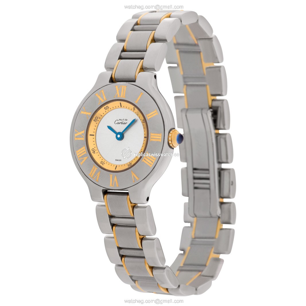 Cartier 1340 Must 21 Quartz Female 18k gold & Stainless Steel Replica