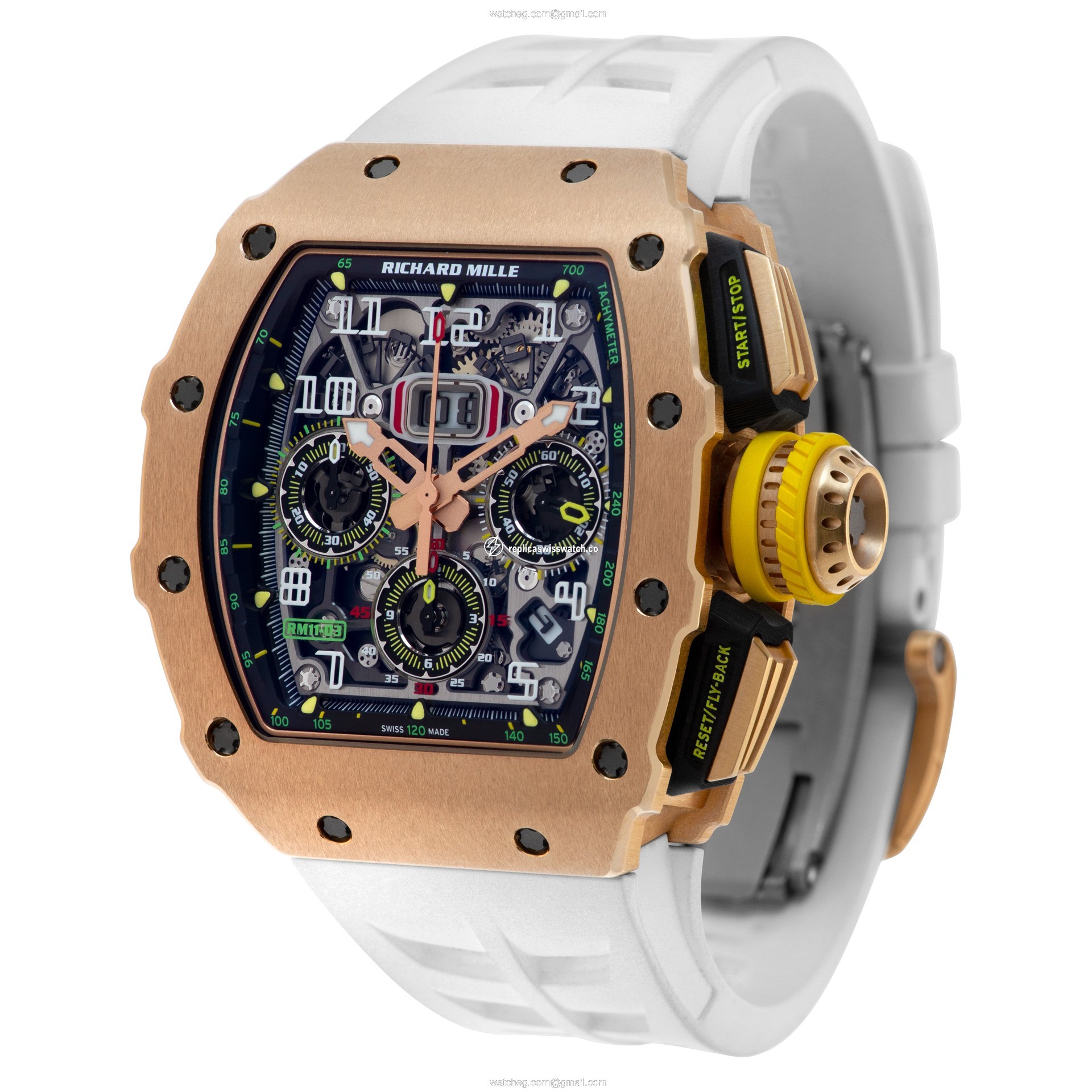 Richard Mille RM11-03 RG Flyback Chronograph Automatic Male 18k rose gold Replica