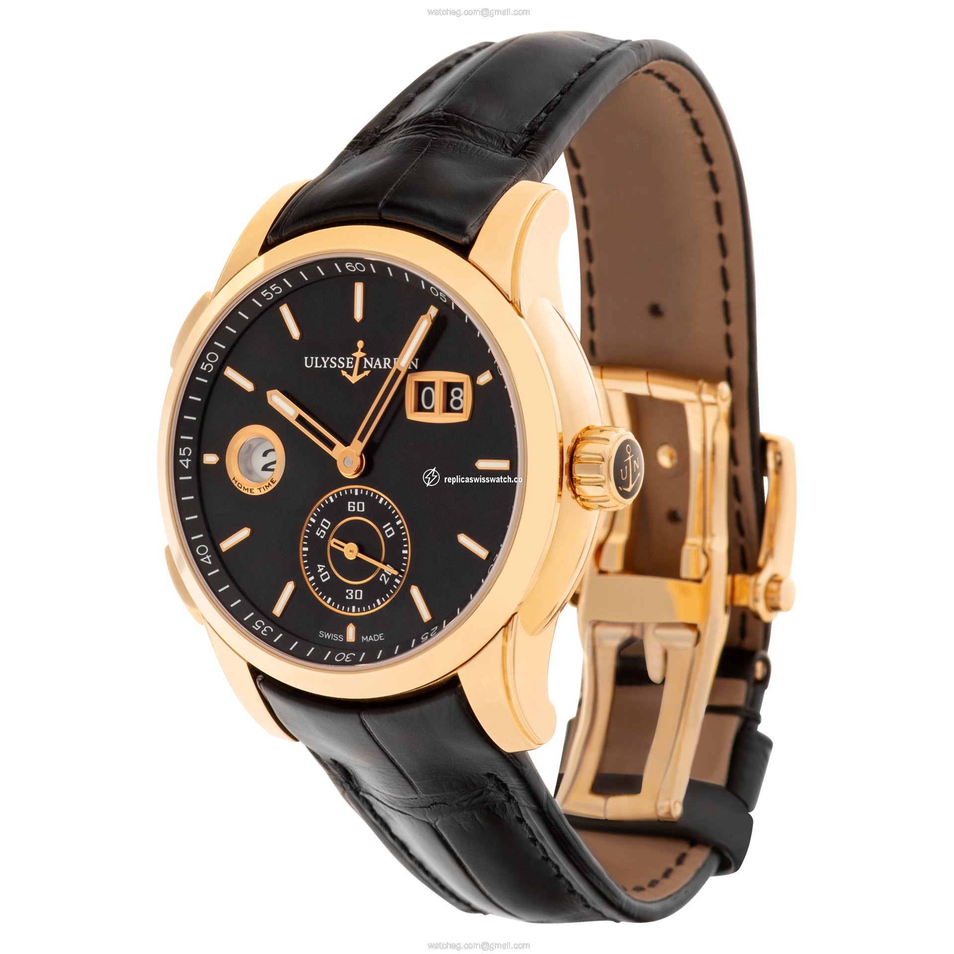Ulysse Nardin 3346-126/92 Dual Time Automatic Male 18k rose gold Replica