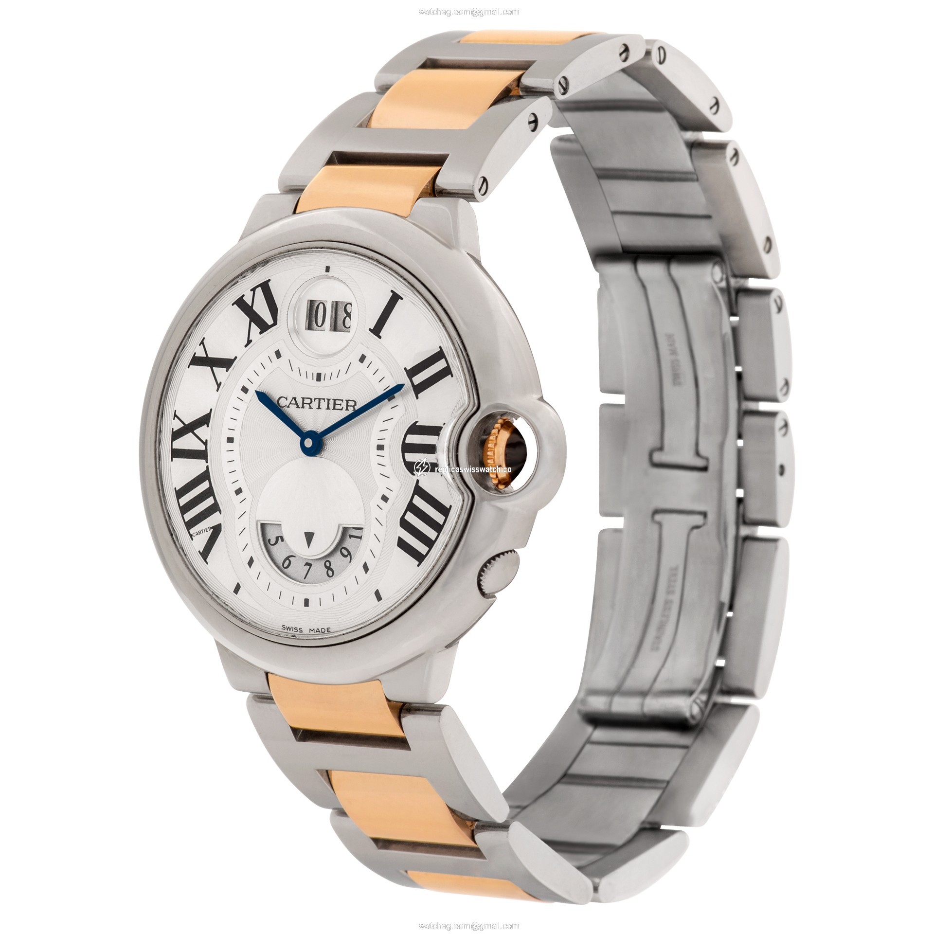 Cartier W6920027 Ballon Bleu Quartz Unisex 18k rose gold & stainless steel Replica