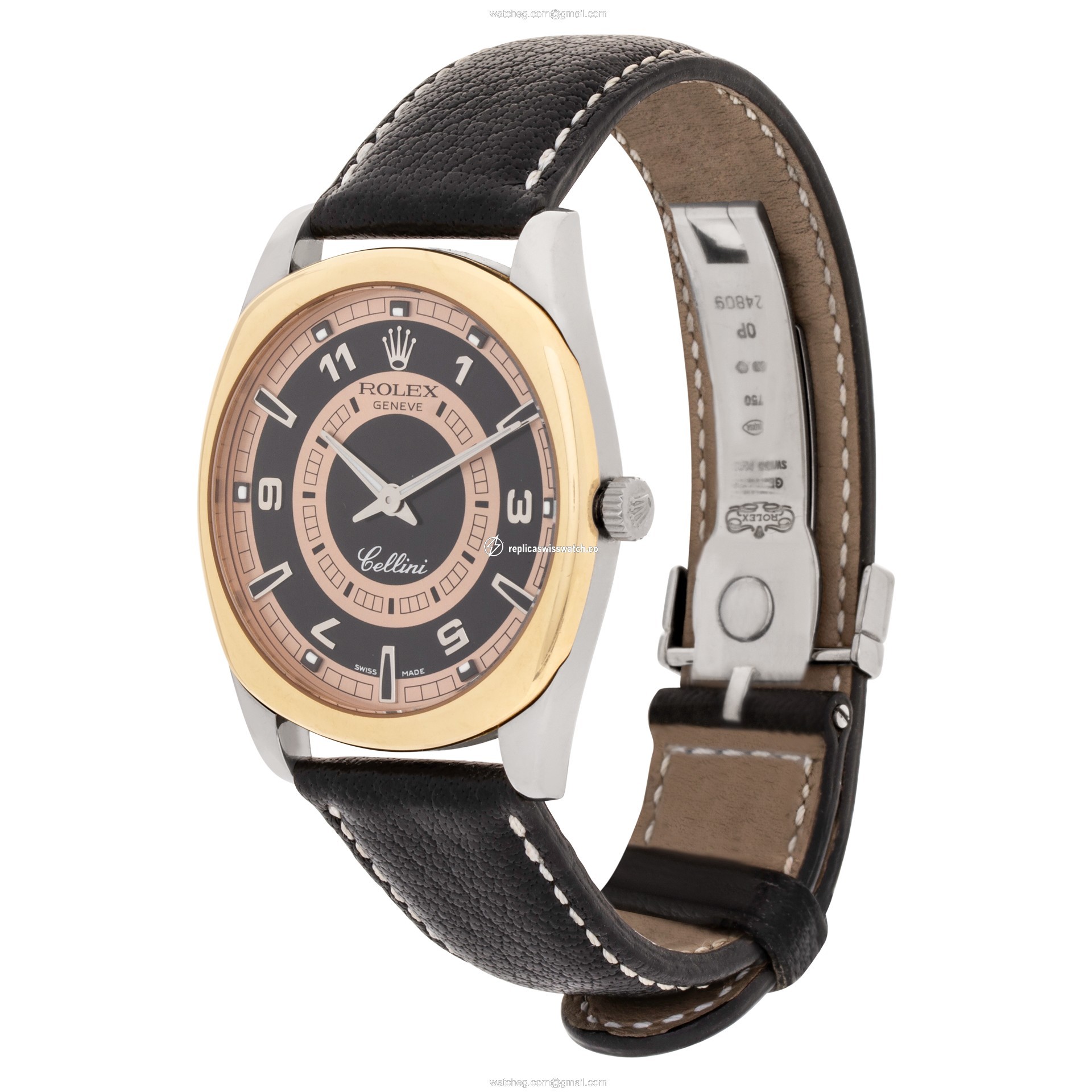 Rolex 4243/9 Cellini Manual Male 18k White and Pink Gold Replica