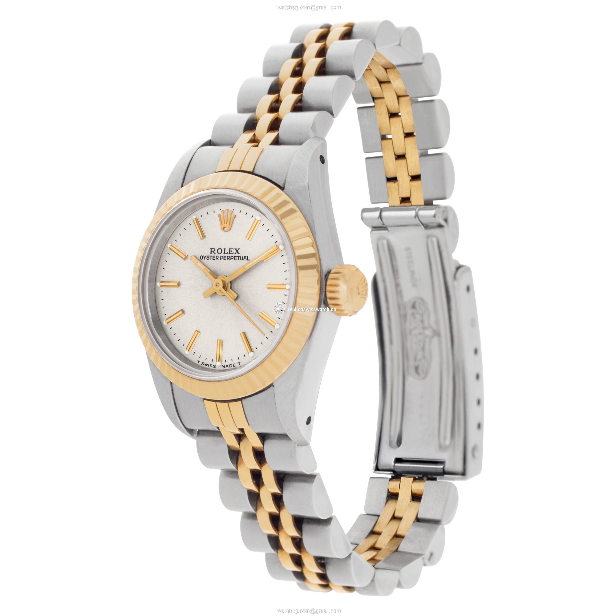 Rolex 67193 Oyster Perpetual Automatic Female 18k gold & Stainless Steel Replica
