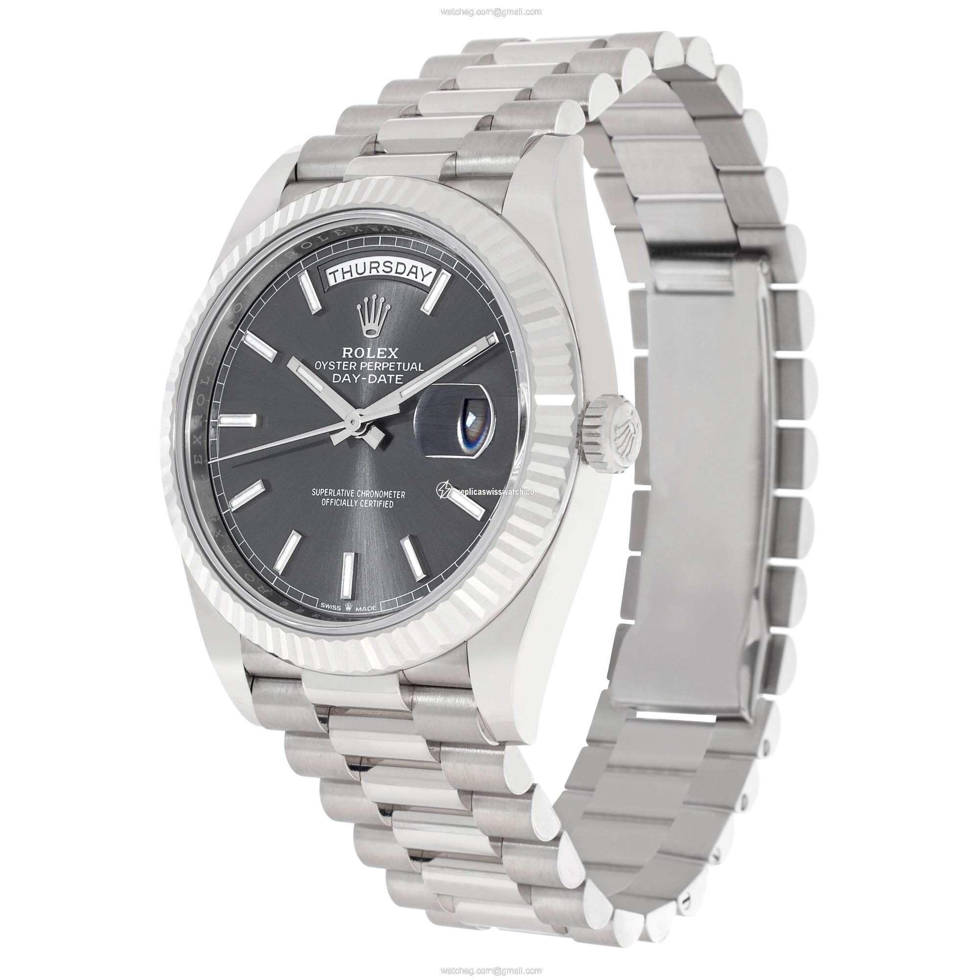 Rolex 228239 Day-Date 40 Automatic Male 18k White Gold Replica