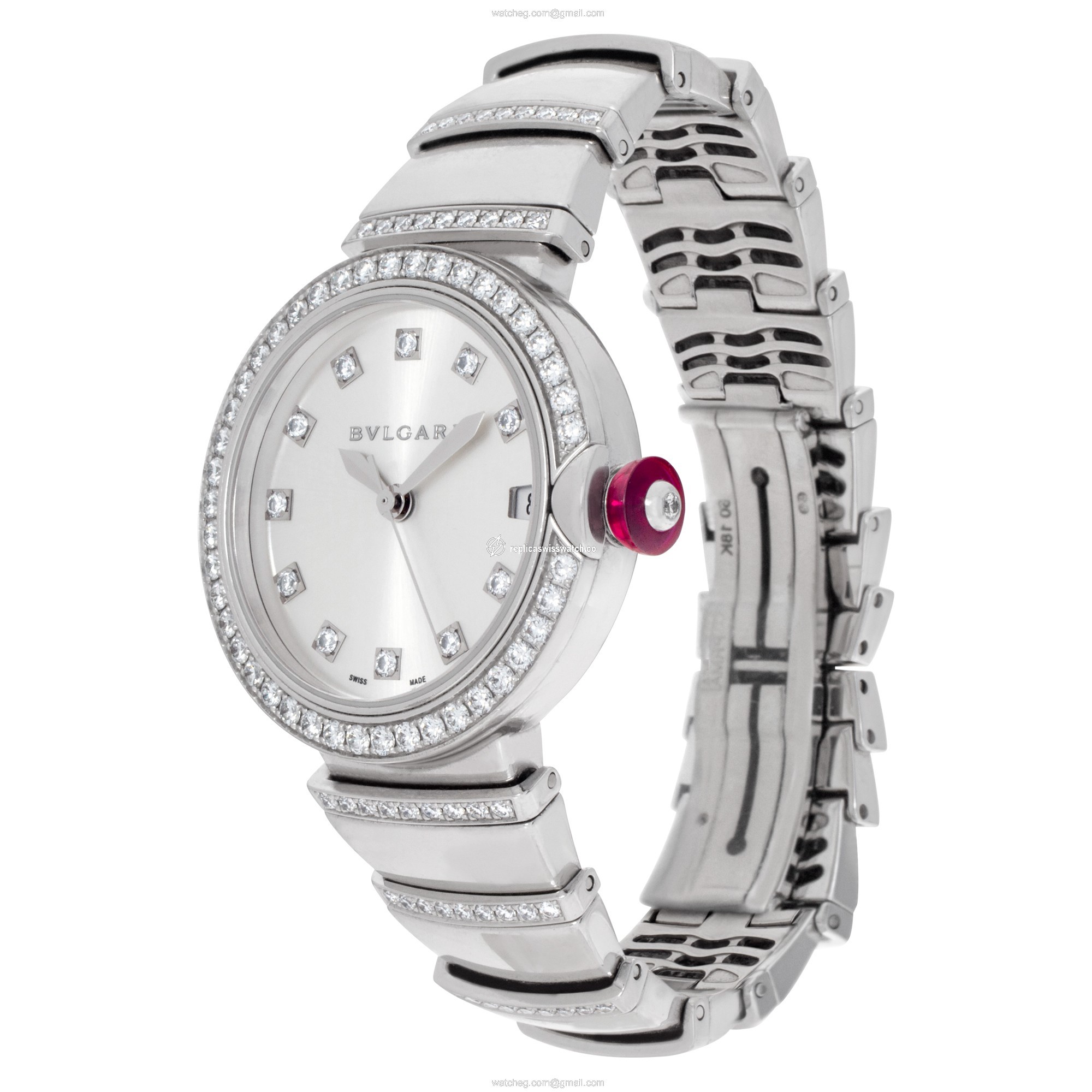 Bvlgari LU W 33 G Classic Automatic Female 18k White Gold Replica