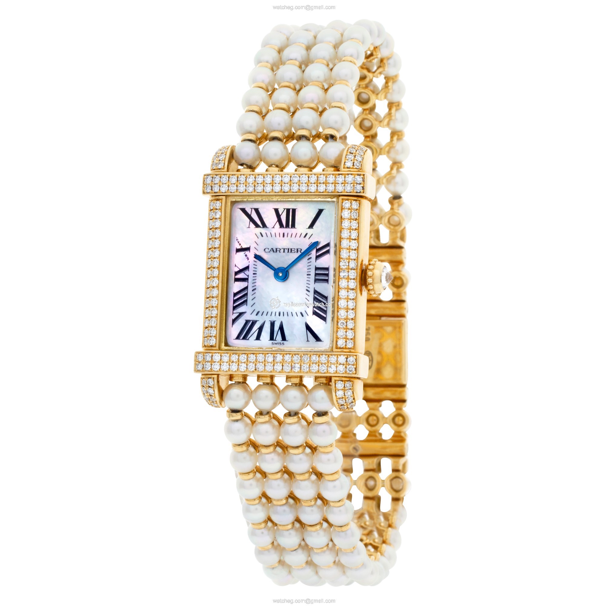 Cartier 2305 Tank Chinoise Quartz Female 18k yellow gold Replica