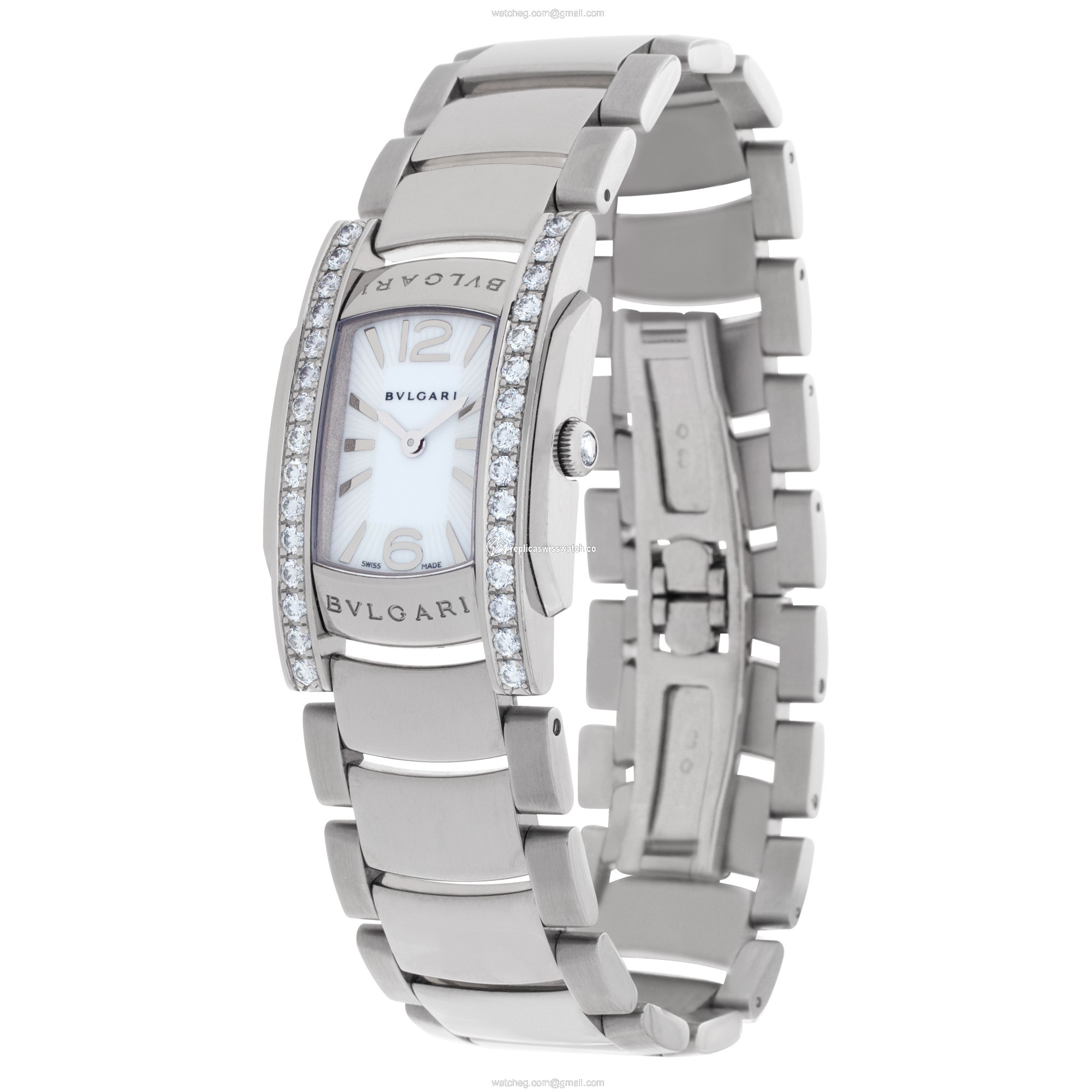 Bvlgari AAW31WGD1G Assioma Quartz Female 18k White Gold Replica