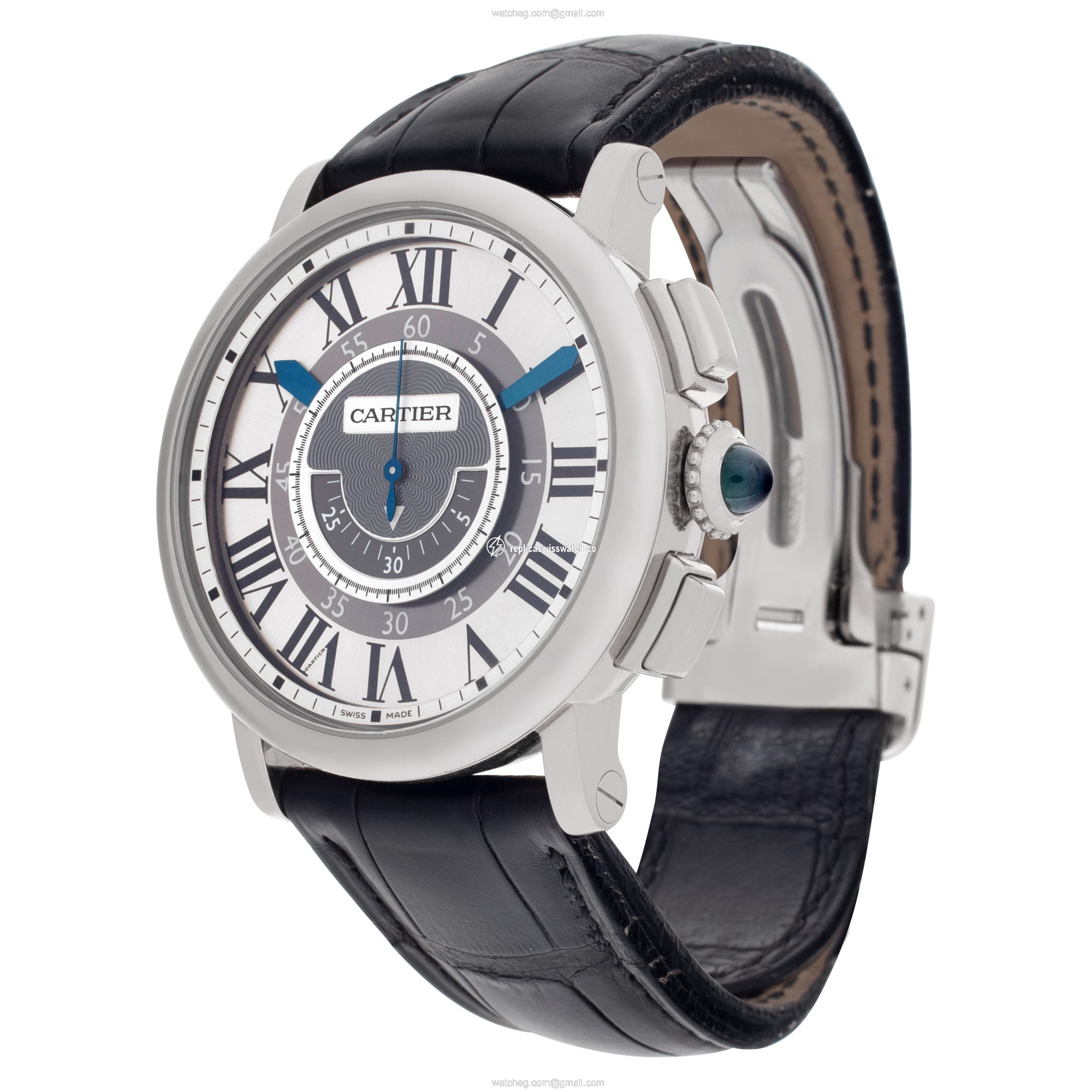 Cartier W1556051 Rotonde Manual Male 18k White Gold Replica