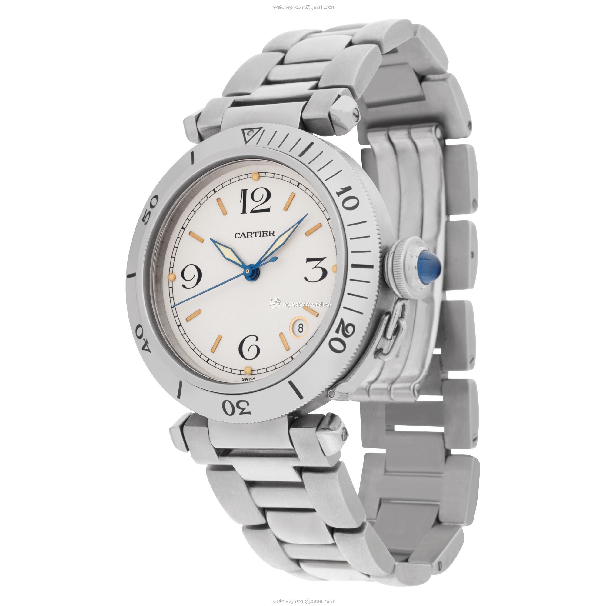 Cartier W3104H3 Pasha 38mm Automatic Male Stainless Steel Replica