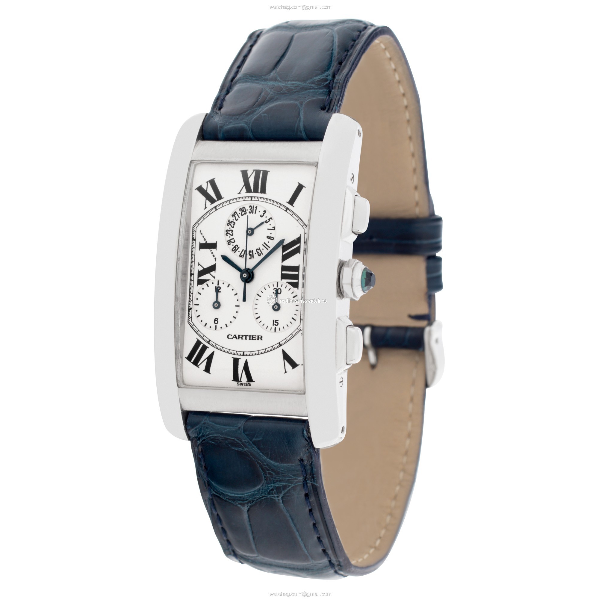 Cartier W2603356 Tank Americaine Quartz Unisex 18k White Gold Replica