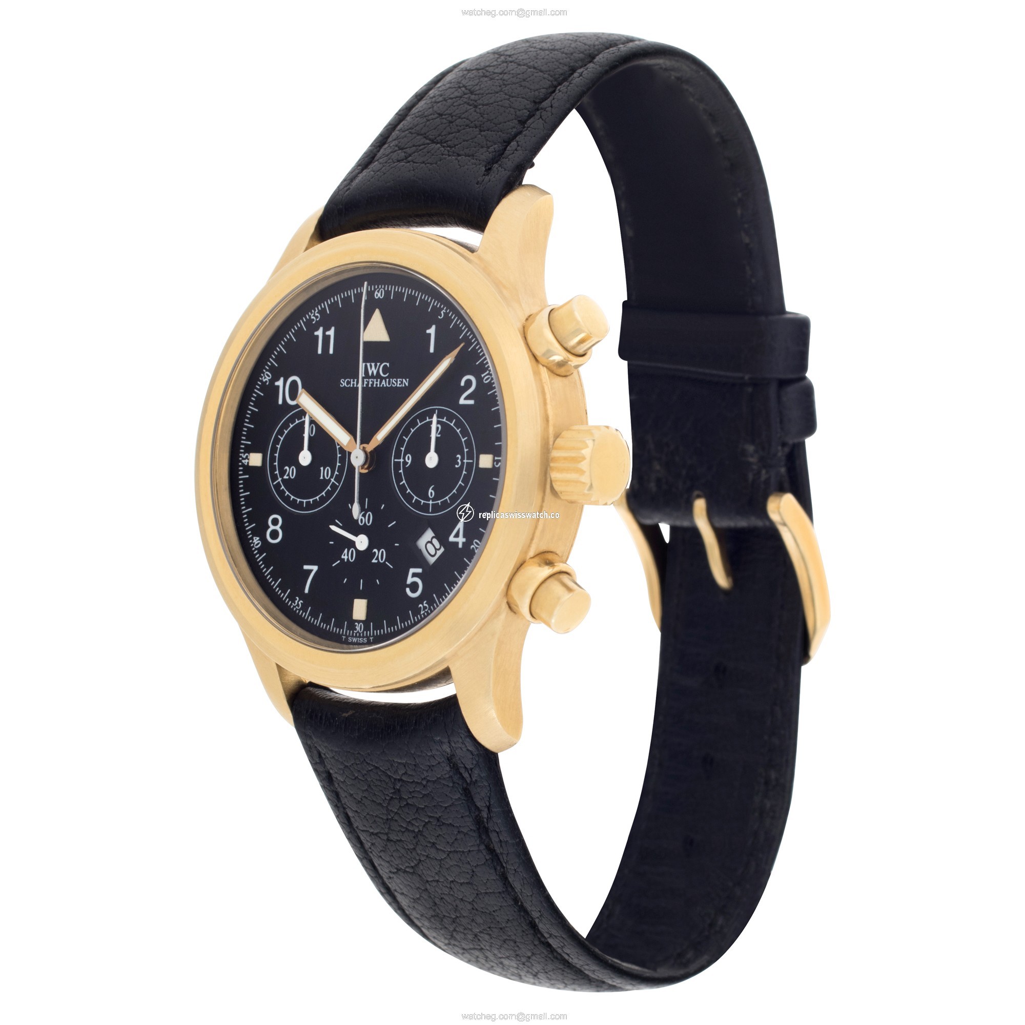 IWC 3741 Pilot Quartz Male 18k yellow gold Replica