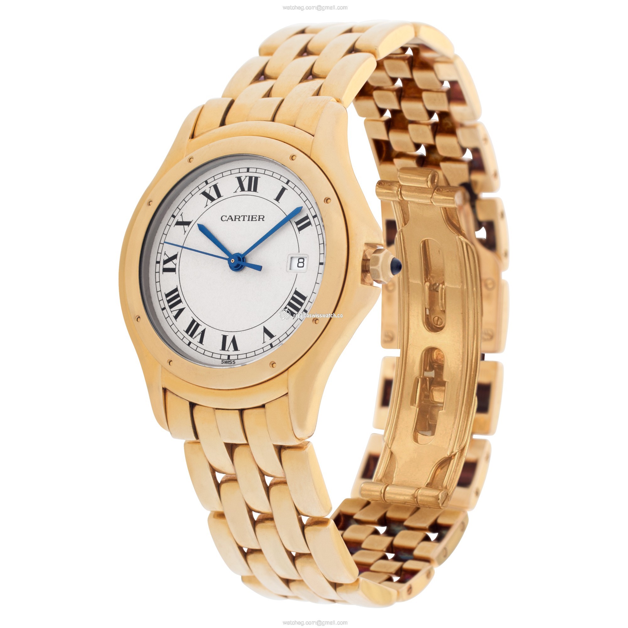 Cartier 887904 Cougar Quartz Unisex 18k yellow gold Replica