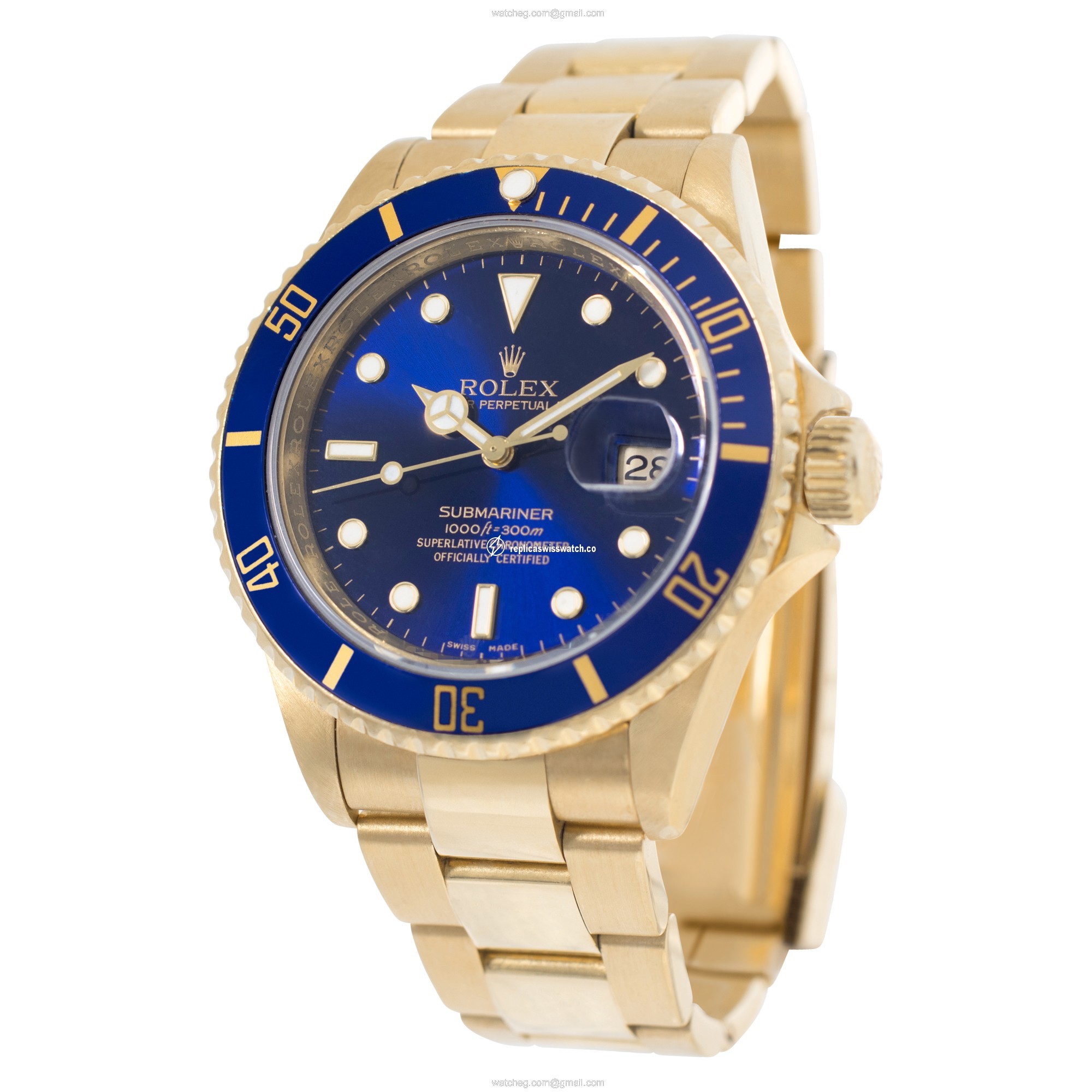 Rolex 16618 Submariner Automatic Male 18k yellow gold Replica
