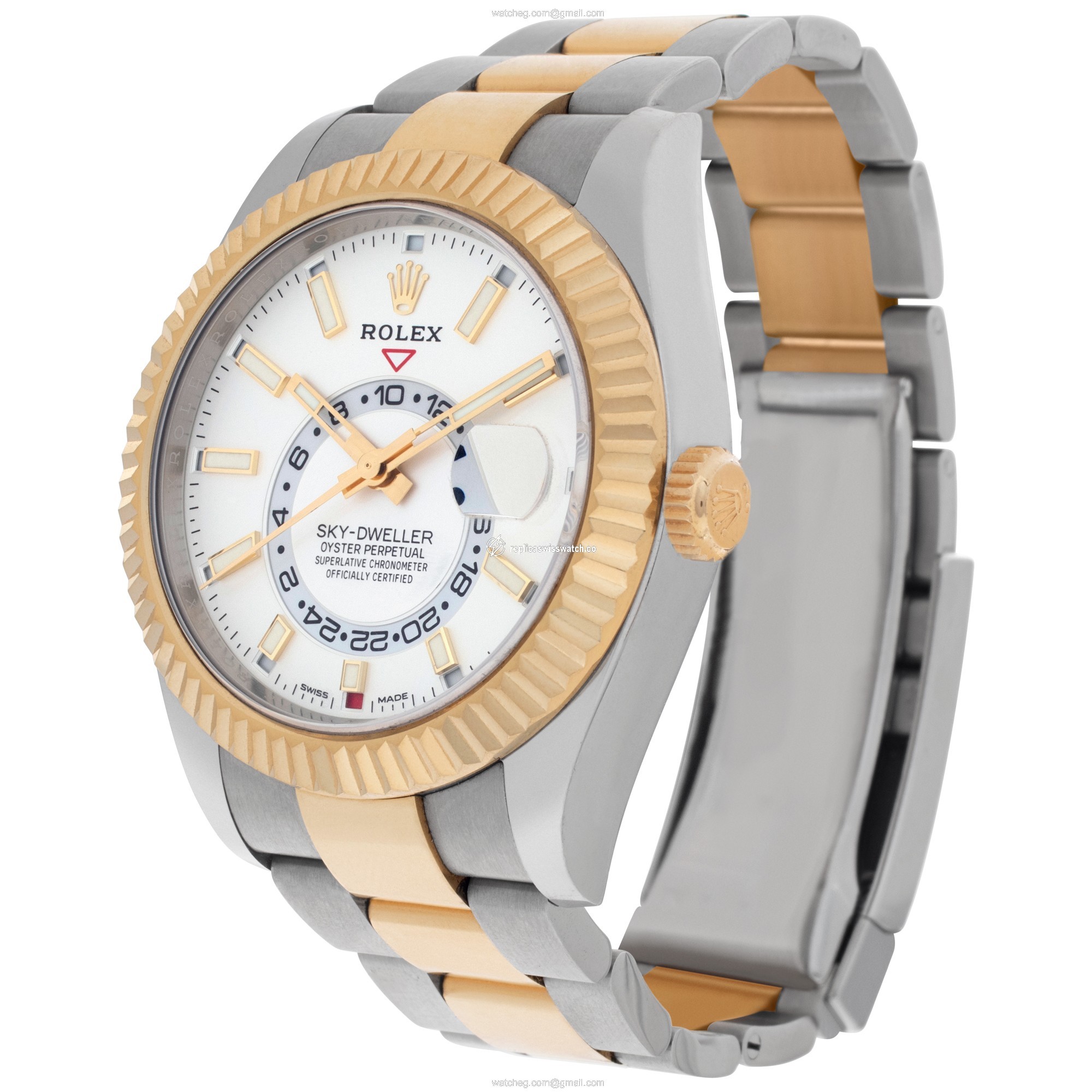 Rolex 326933 Sky-Dweller Automatic Male 18k gold & Stainless Steel Replica