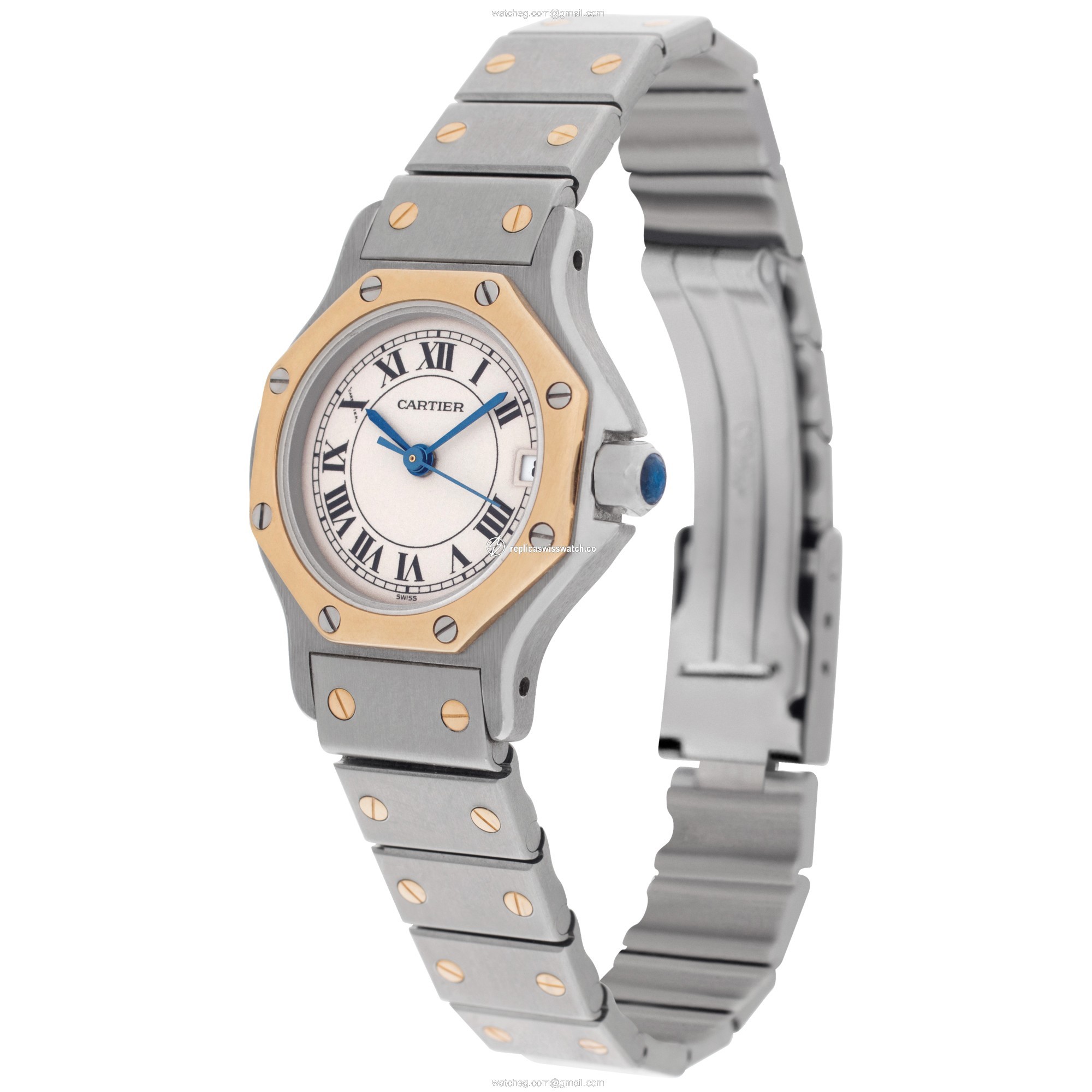 Cartier 187903 Santos Quartz Female 18k gold & Stainless Steel Replica